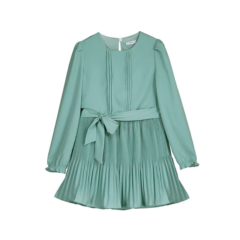 Mayoral Pileli Kız Elbise - Yeşil Mint