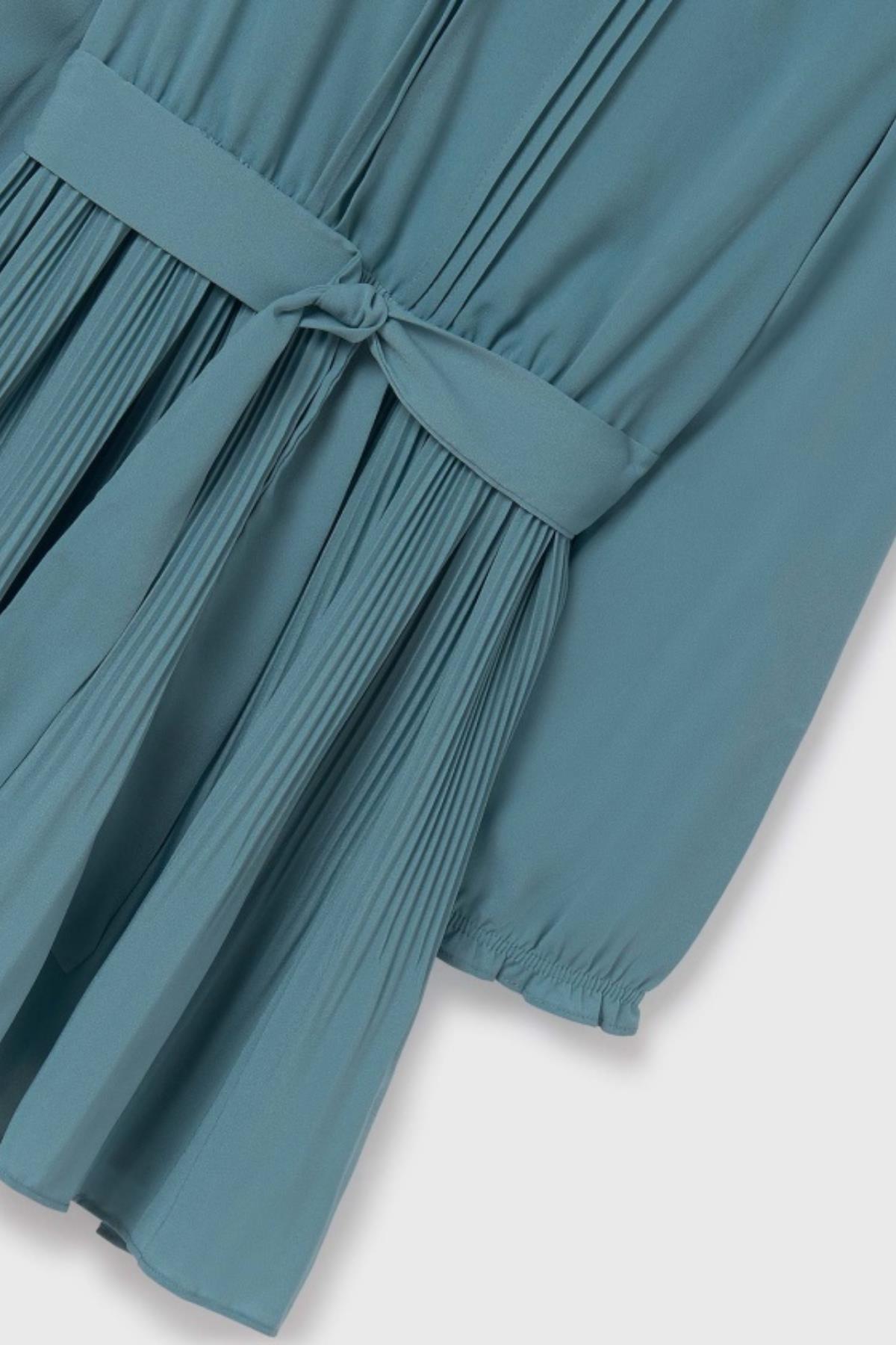 Mayoral Pileli Kız Elbise - Yeşil Mint