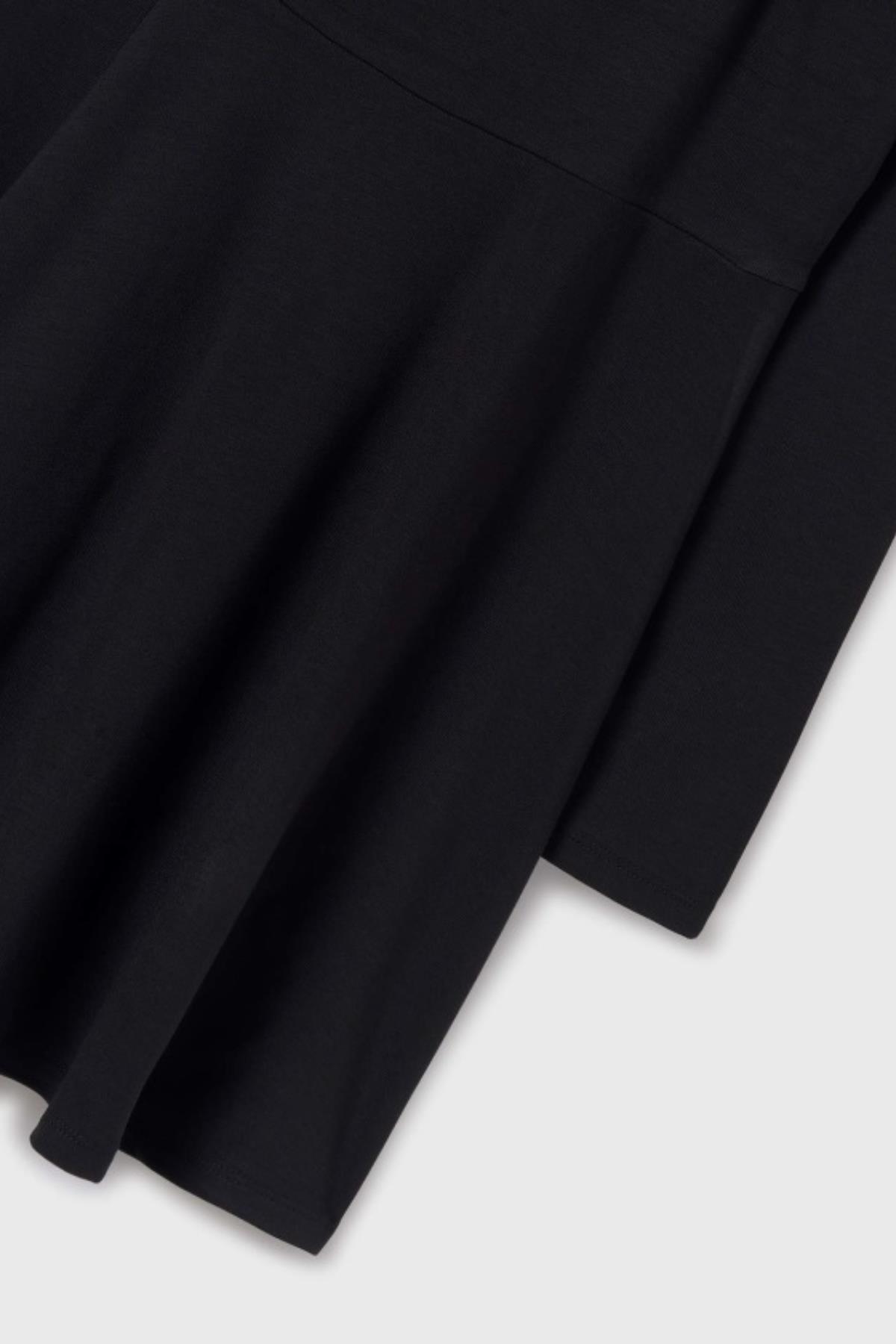 Mayoral Yakası Açık Detaylı Elbise - Siyah