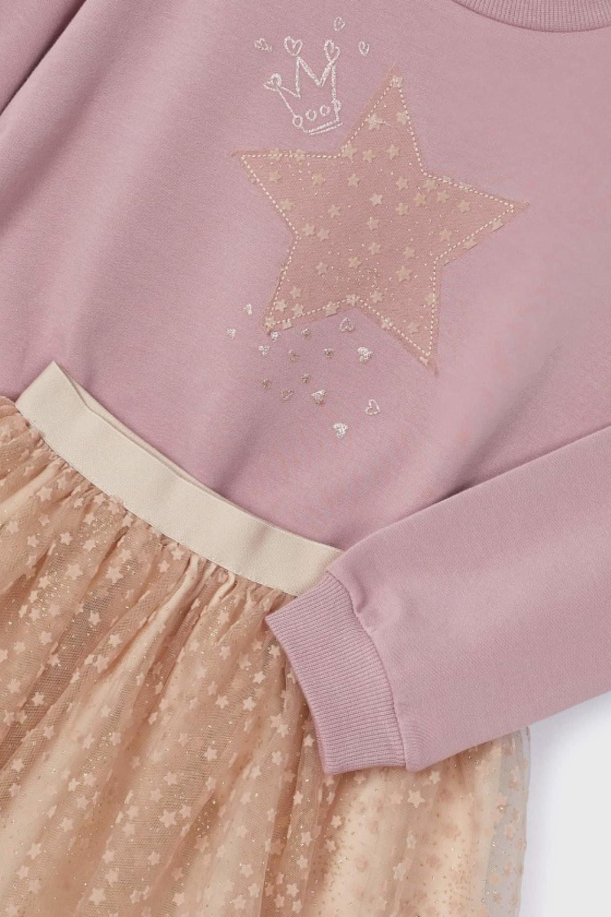 Mayoral Yıldızlı Tütü Etekli Kız Takım - Gül Kurusu