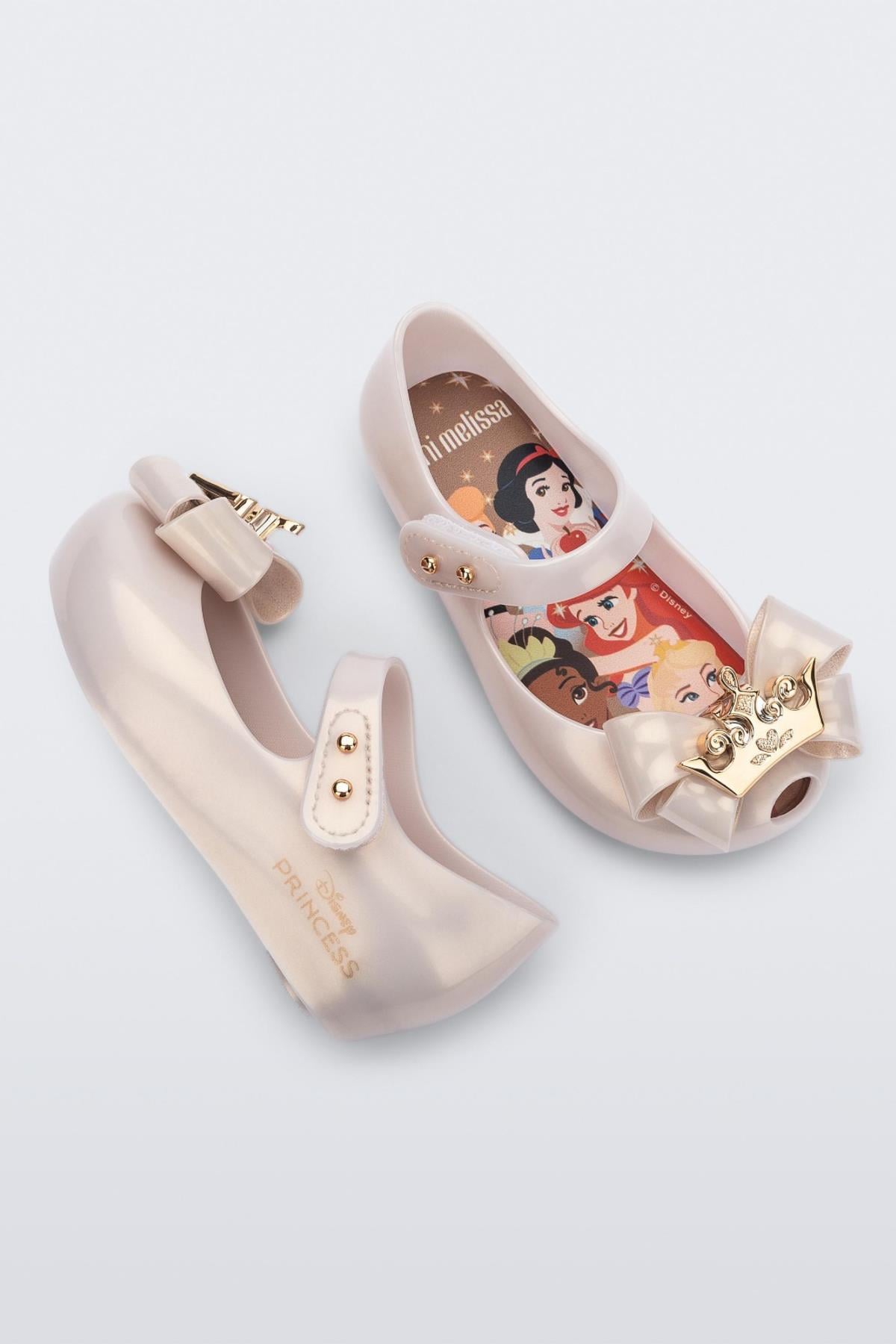 MINI MELISSA Prenses Taçlı Balerin Ayakkabı - Bej