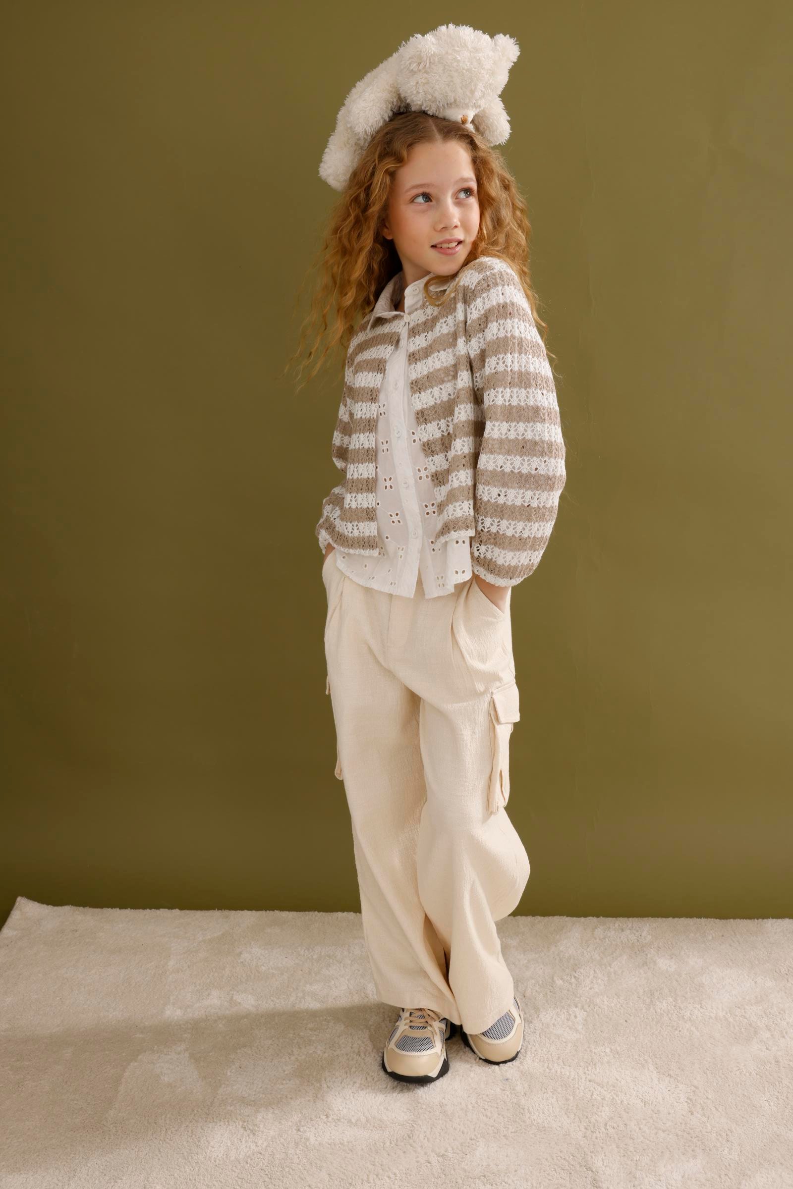 Natural Kız Pantolon - Bej