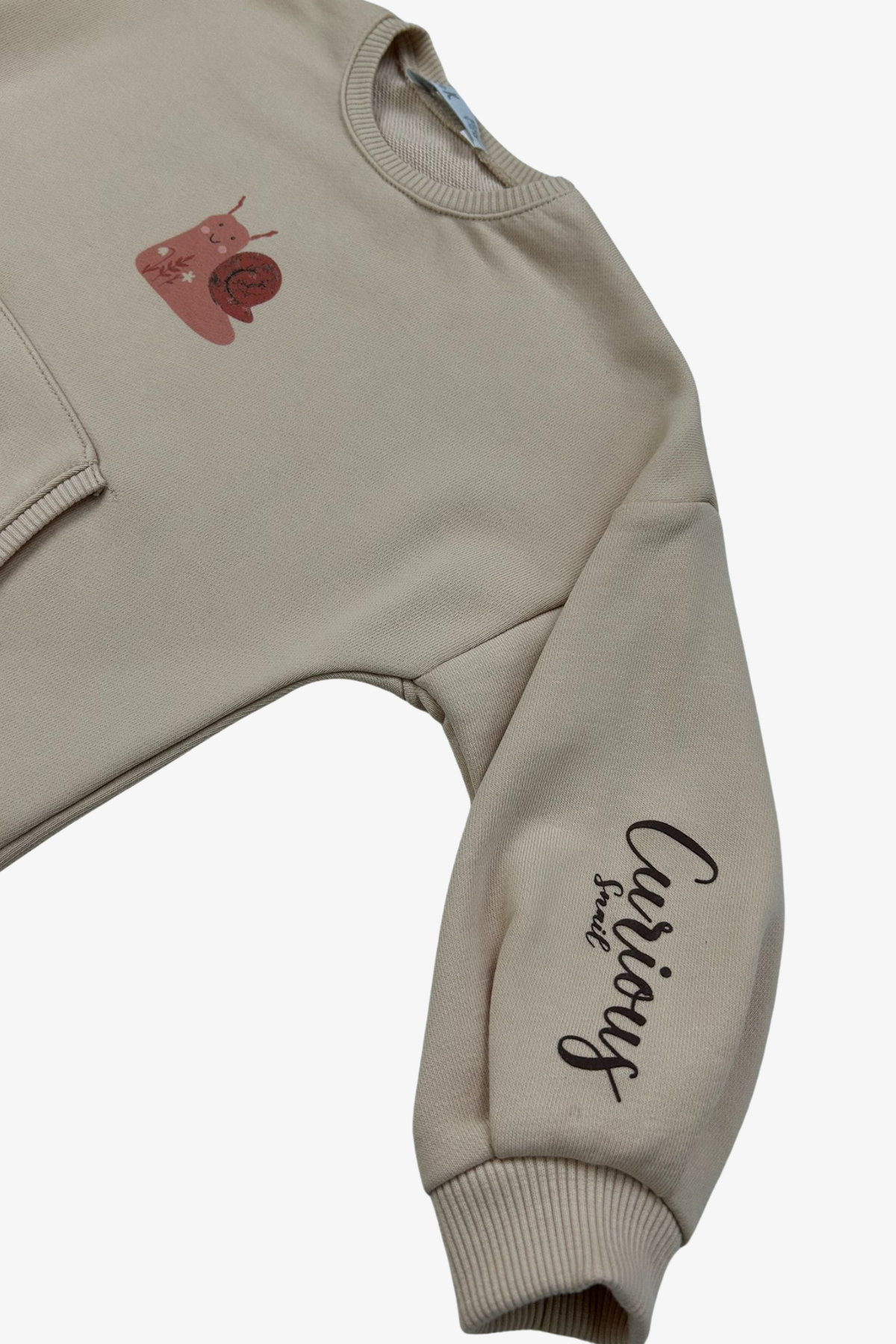 NK Salyangoz Baskılı Sweat - Bej