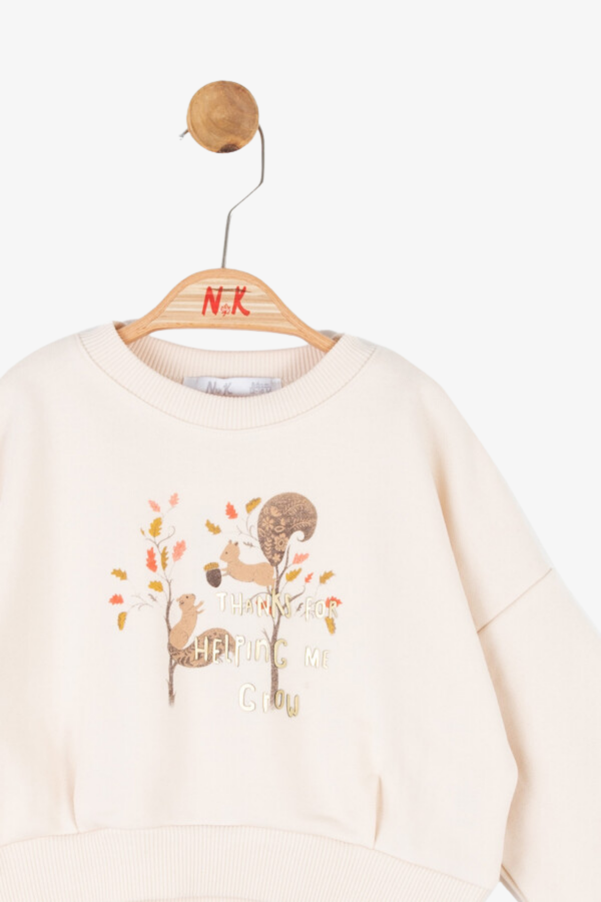 NK Sincap Baskılı Sweat - Bej