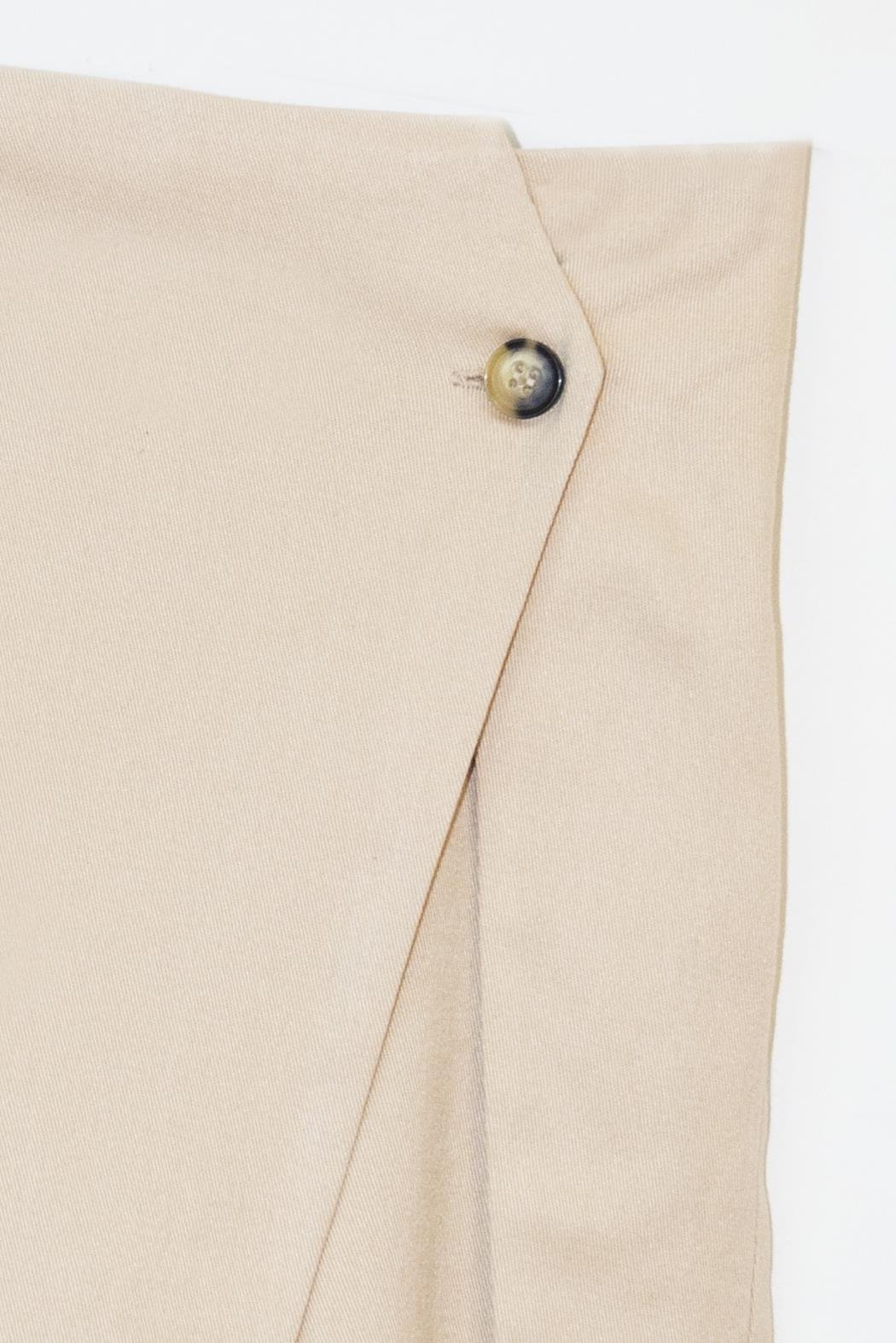 Önden Düğmeli Kız Şort Etek - Bej