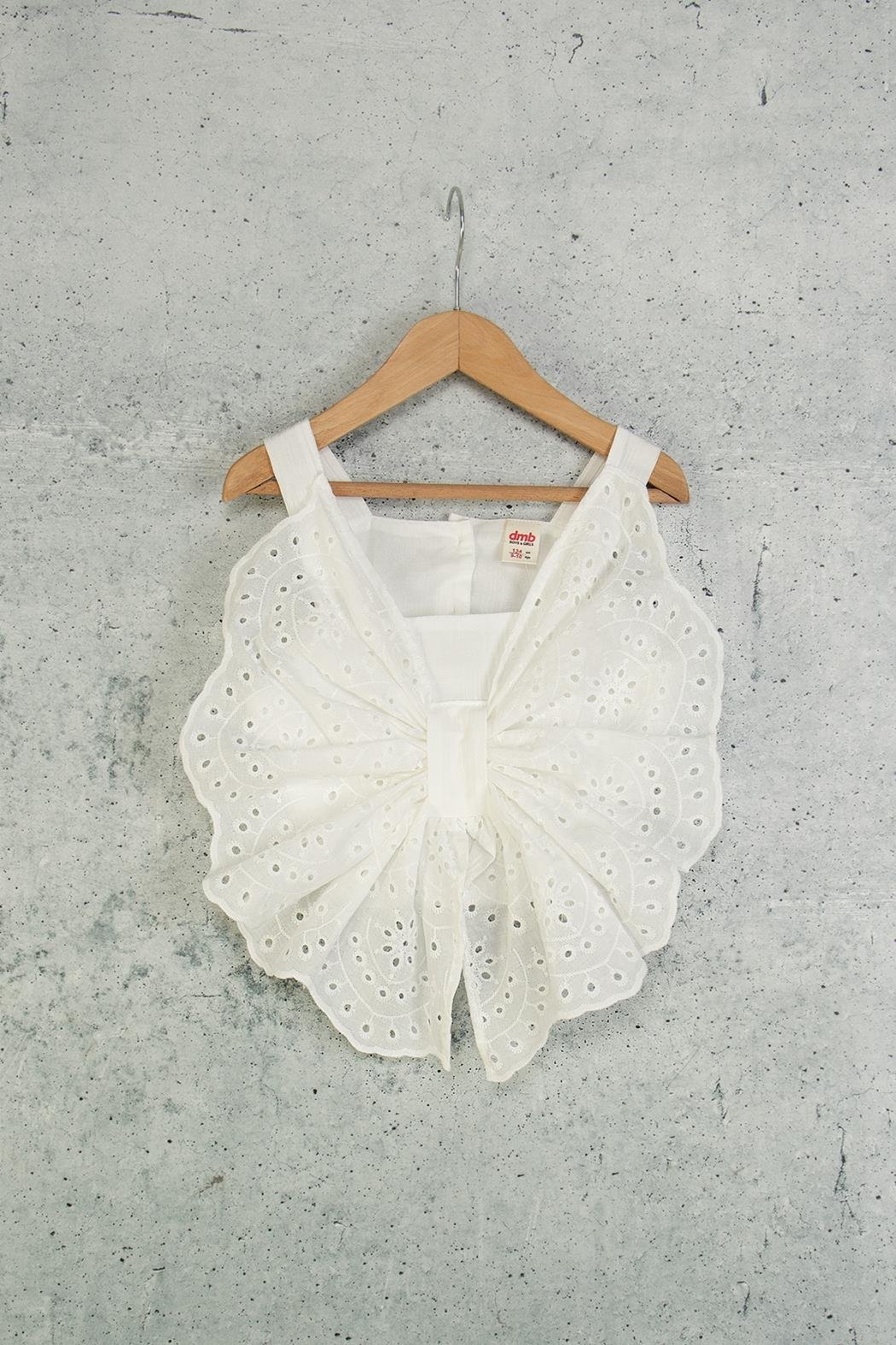 Önü Fisto Fiyonklu Bluz - Ekru