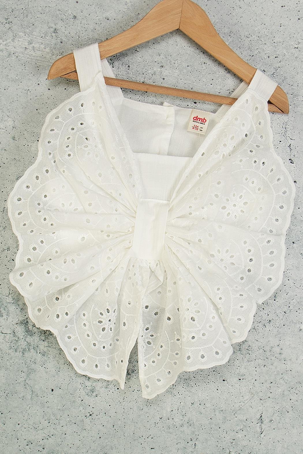 Önü Fisto Fiyonklu Bluz - Ekru