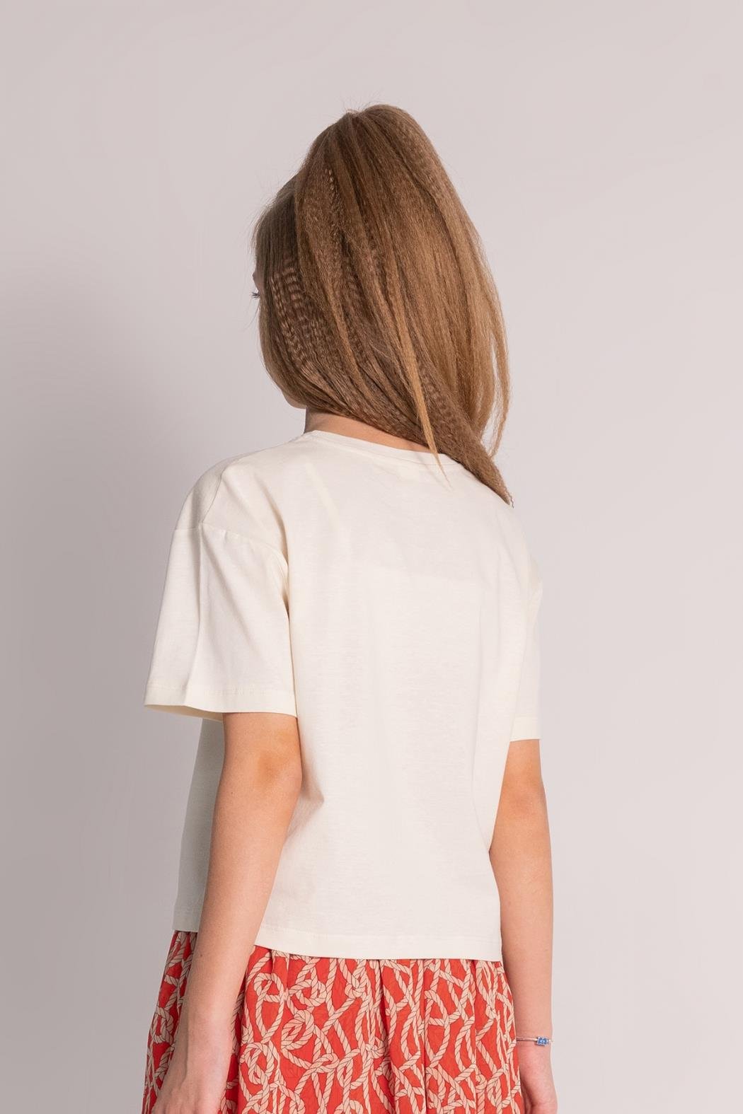 Önü Fistolu Kız Bluz - Bej