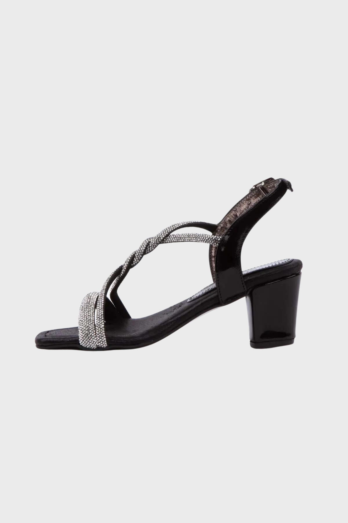 ÖNÜ TAŞLI ÖRME TOPUKLU AYAKKABI