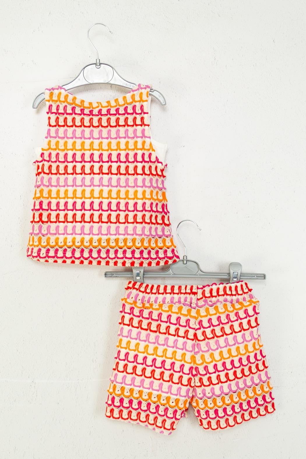 Örgüllü Kız Takım - Renkli