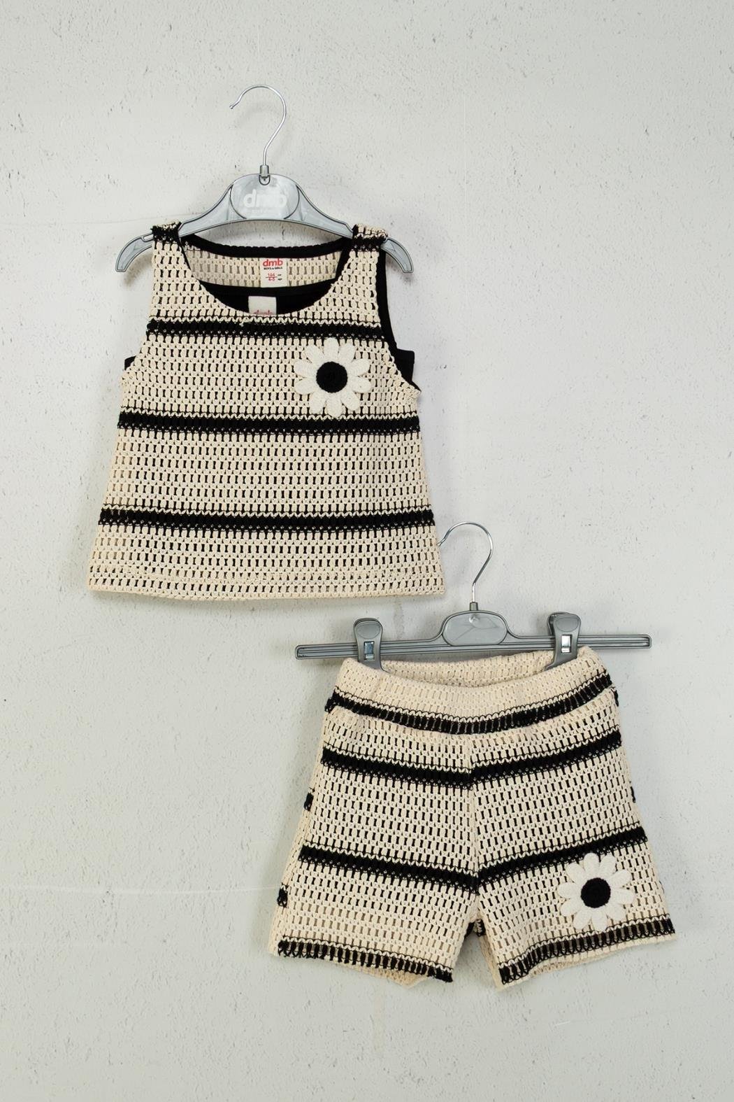 Örgüllü Kız Takım - Siyah