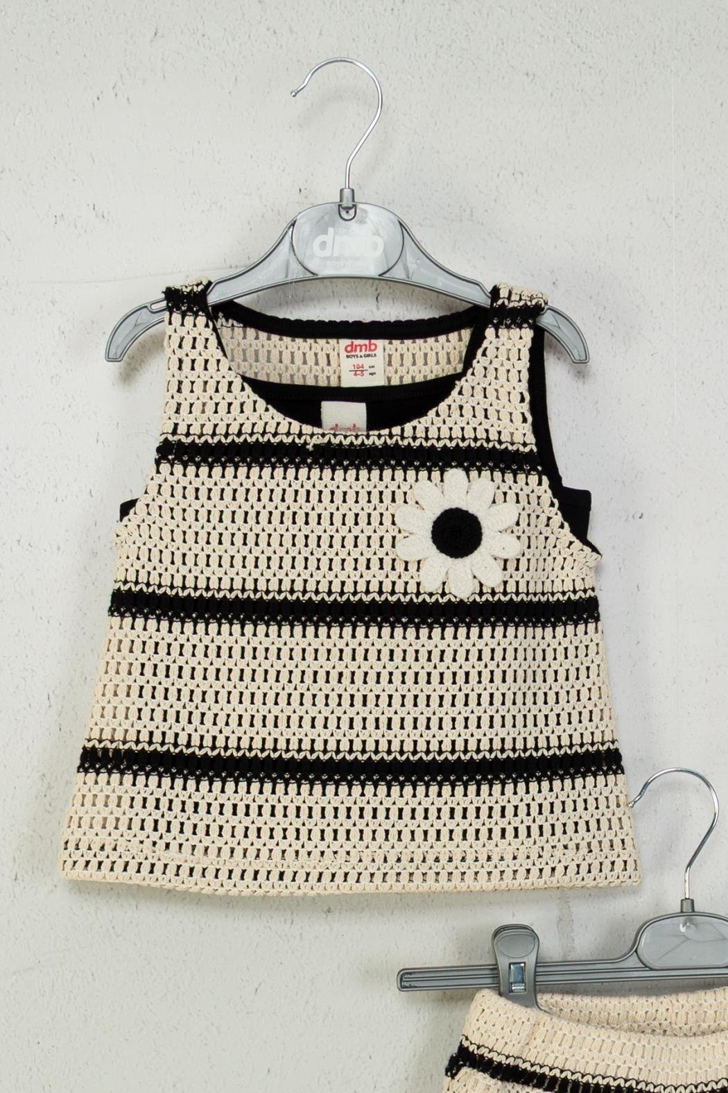 Örgüllü Kız Takım - Siyah