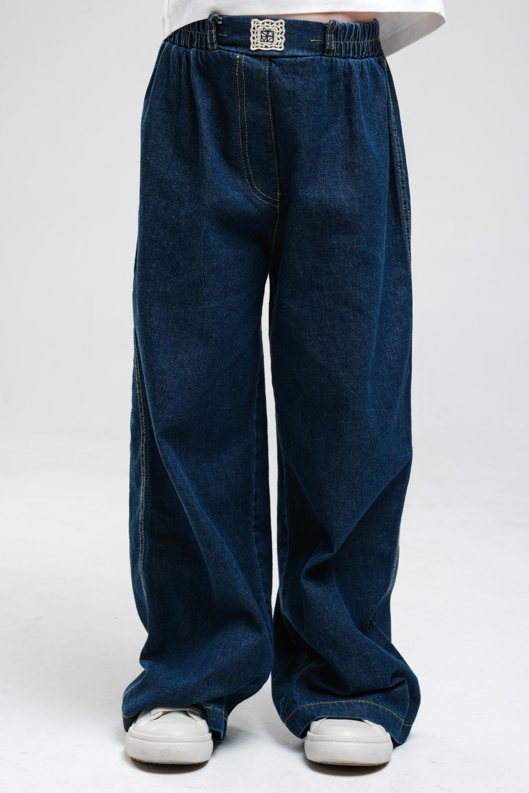 Oversize Kız Pantolon - Mavi