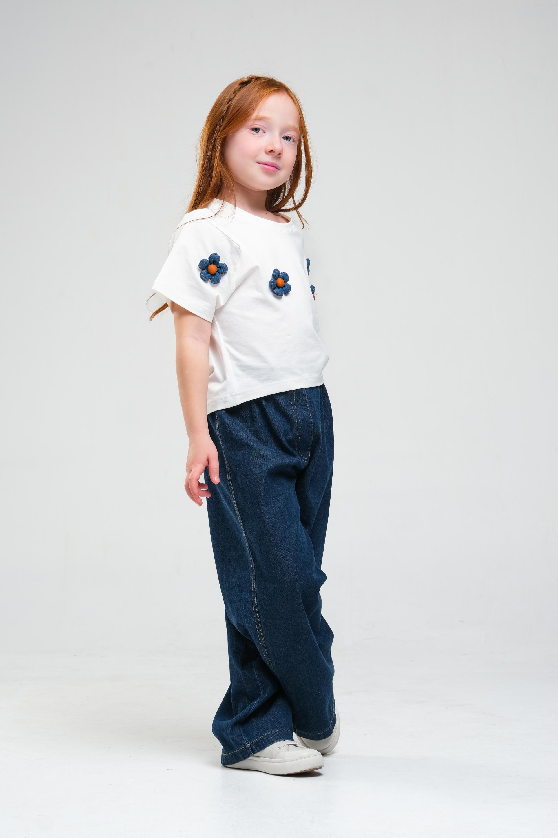 Oversize Kız Pantolon - Mavi
