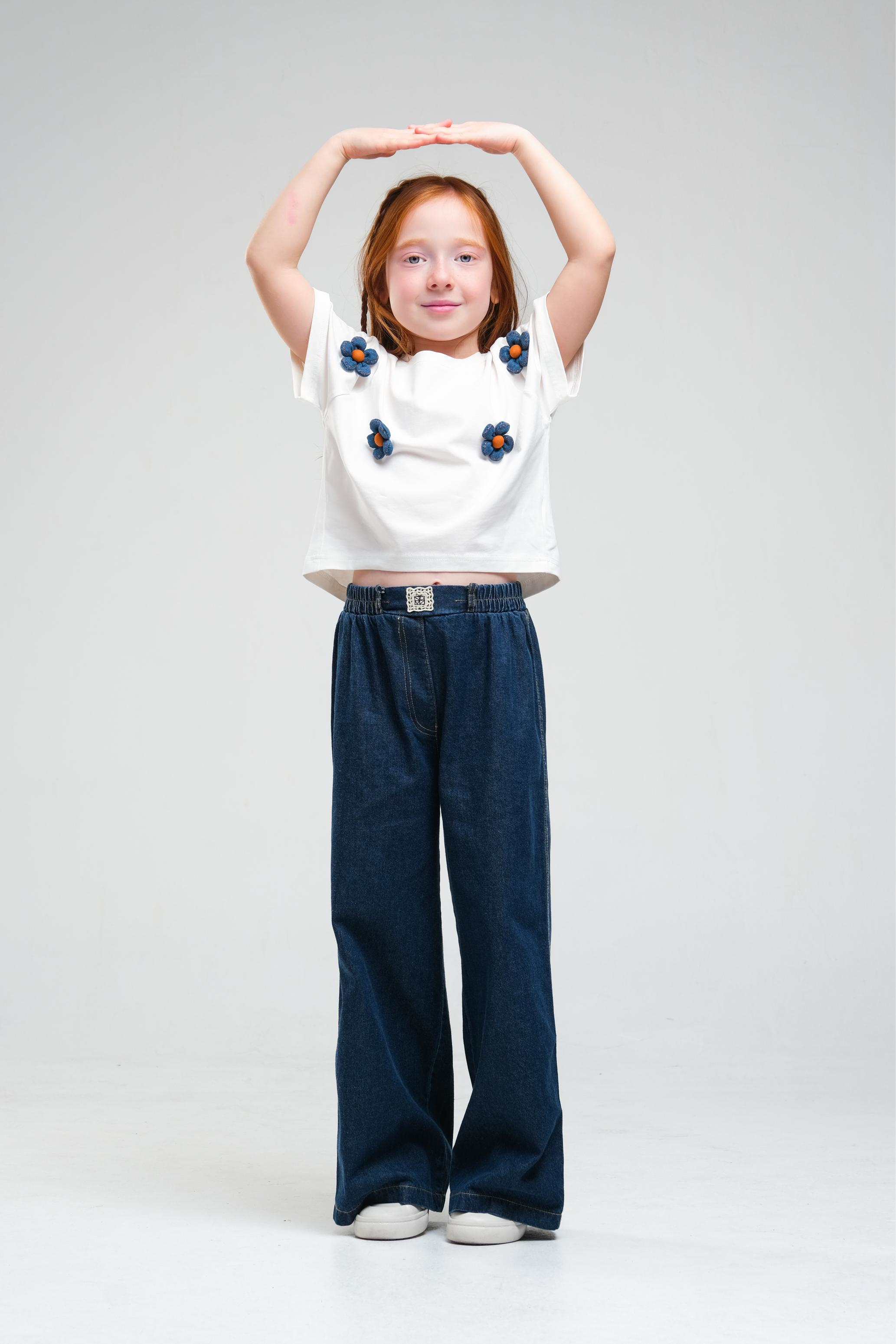 Oversize Kız Pantolon - Mavi