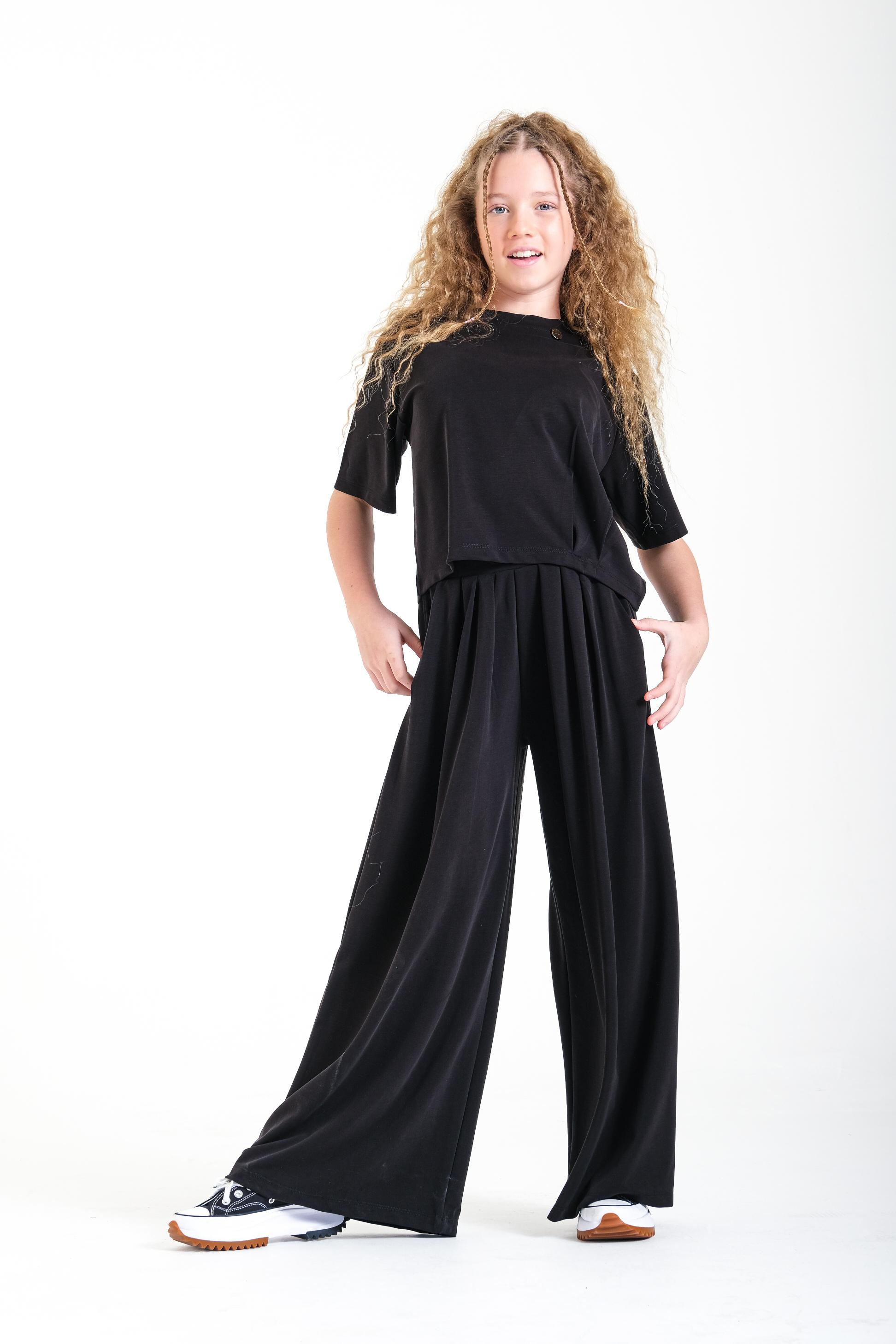 Oversize Kız Pantolon - Siyah