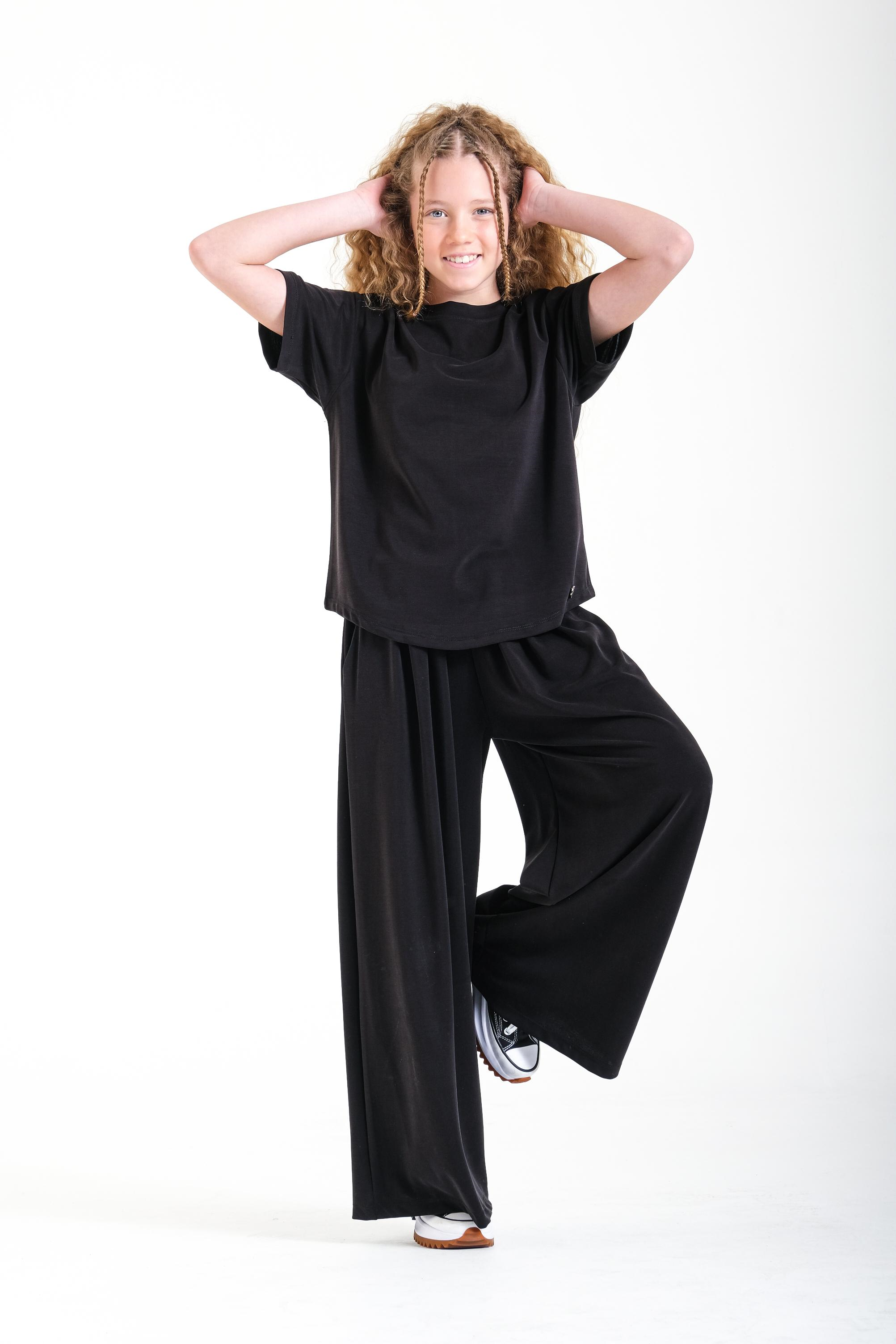Oversize Kız Pantolon - Siyah