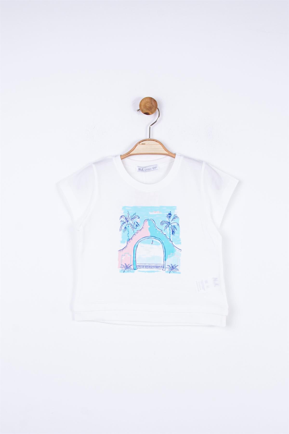 PALMİYE DESENLİ BASIC T-SHIRT