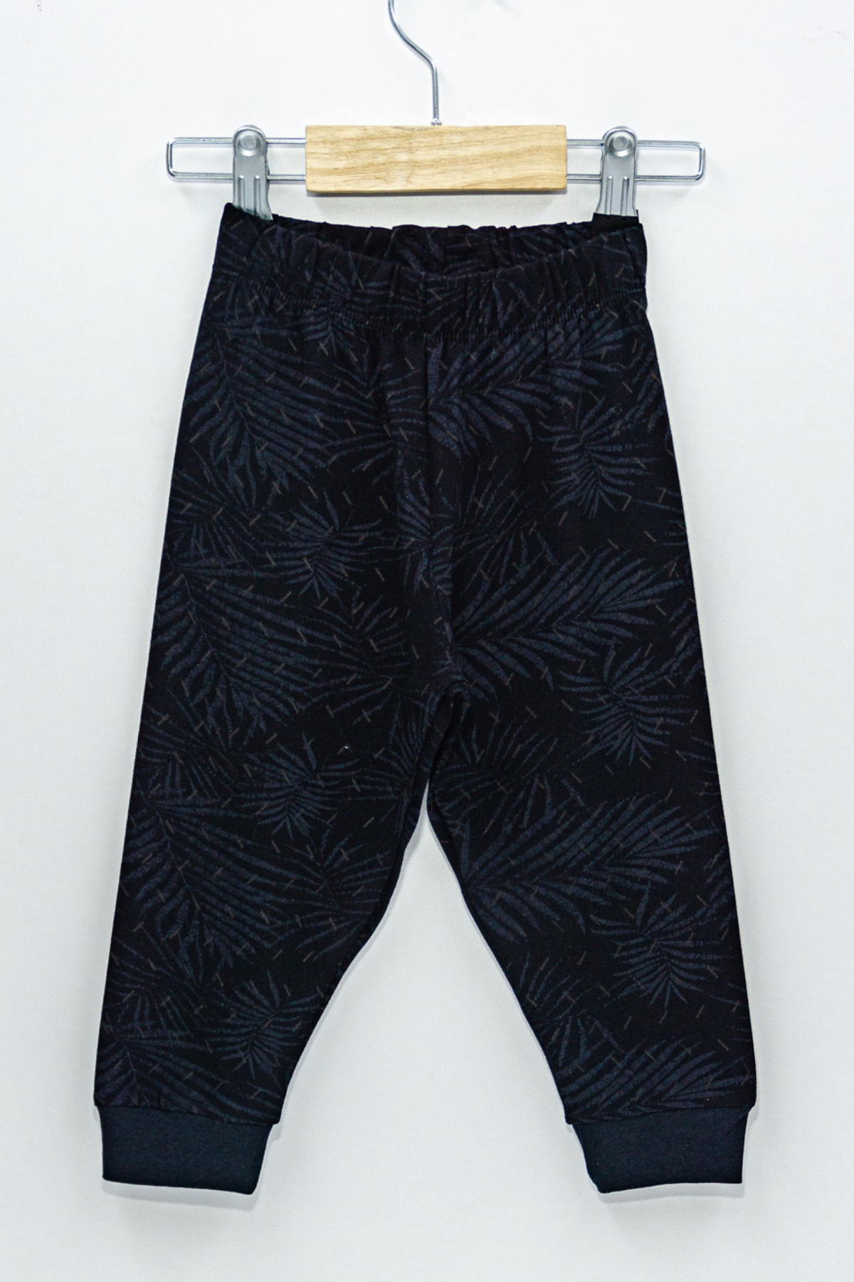 Palmiye Desenli Erkek Pijama Takımı - Siyah