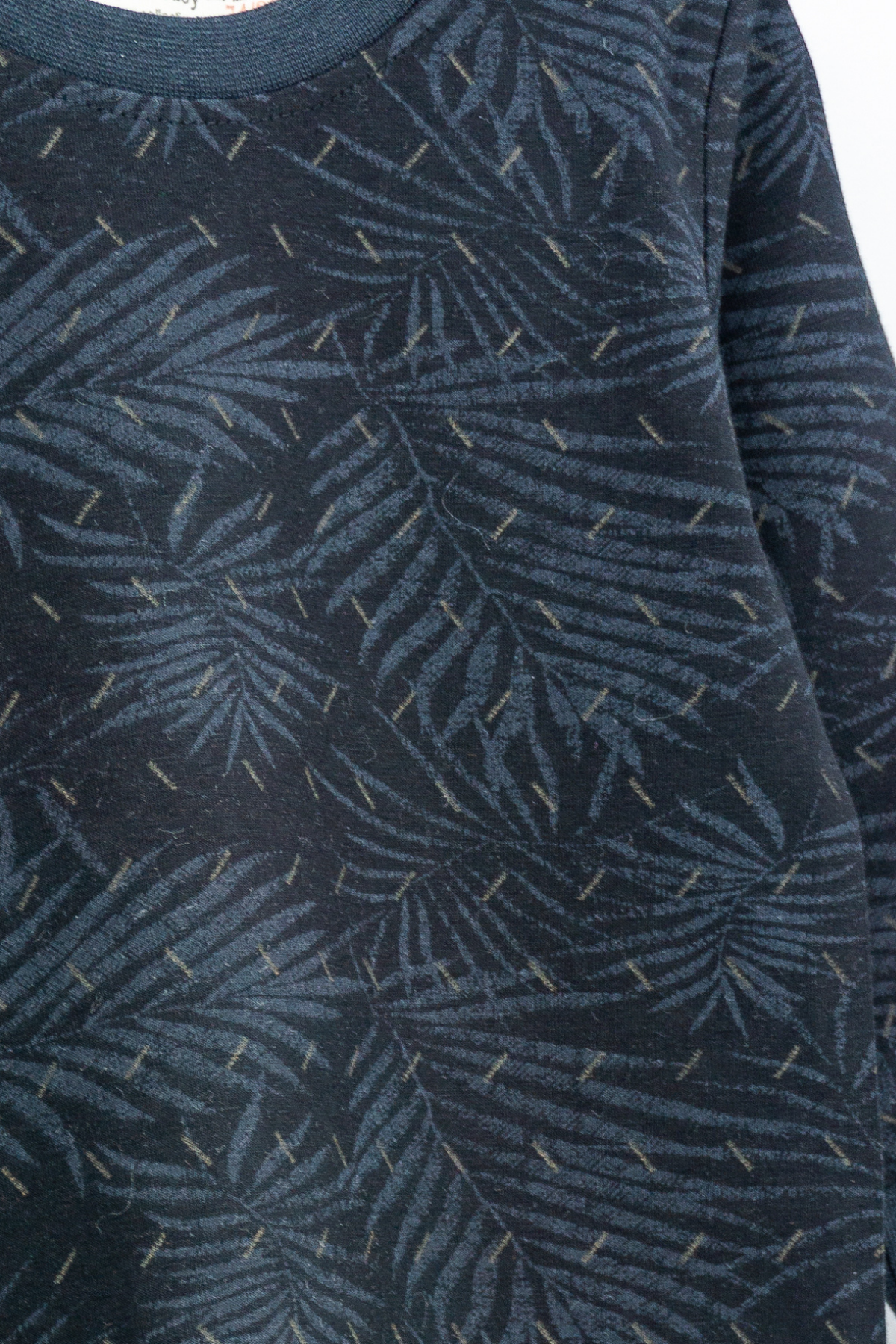 Palmiye Desenli Erkek Pijama Takımı - Siyah