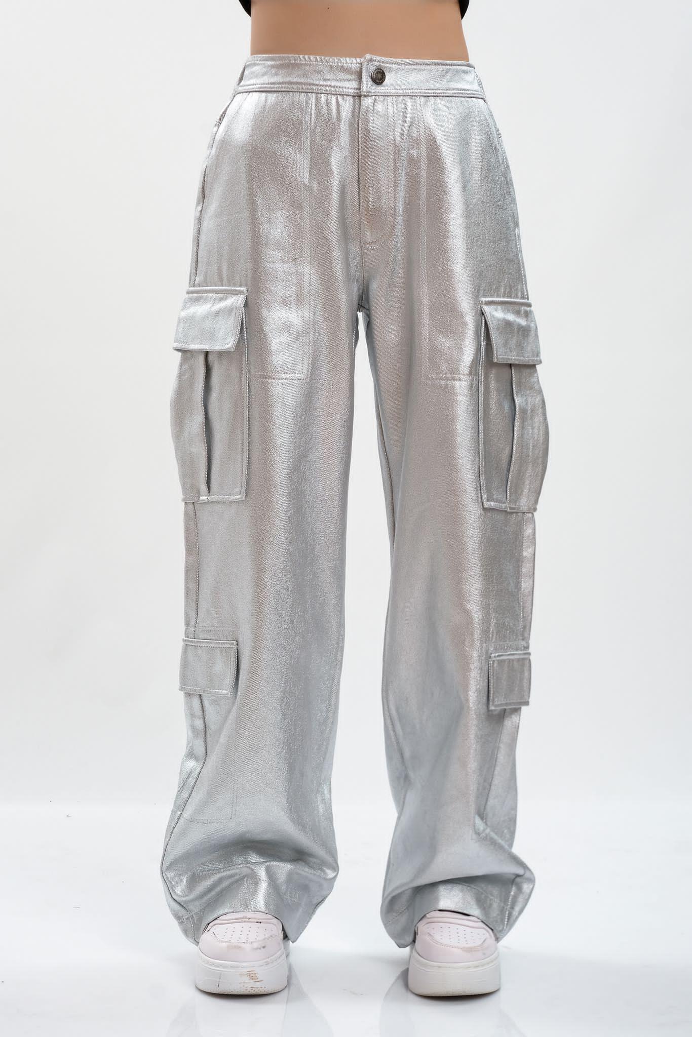 PARLAK CEPLİ PANTALON