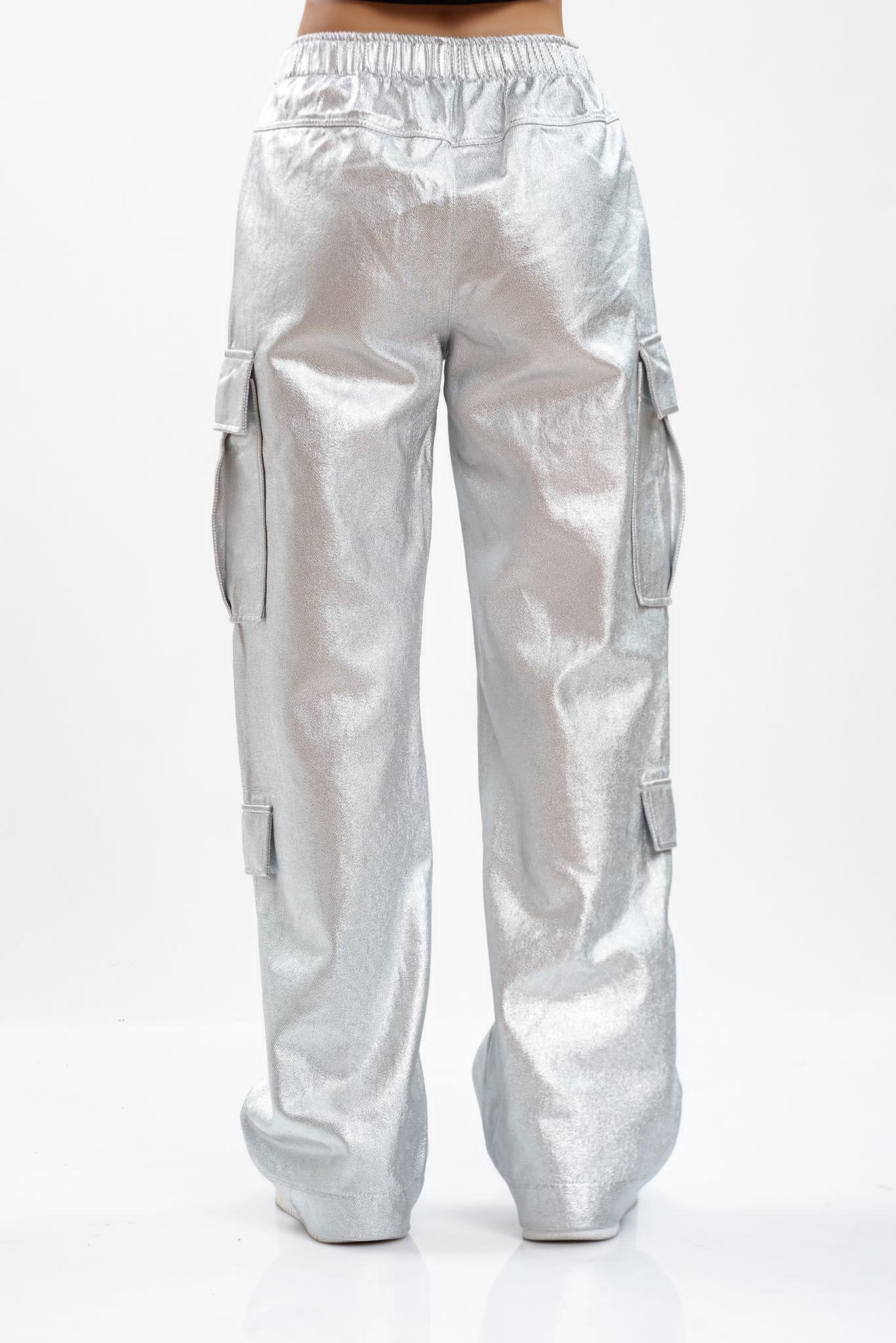 PARLAK CEPLİ PANTALON