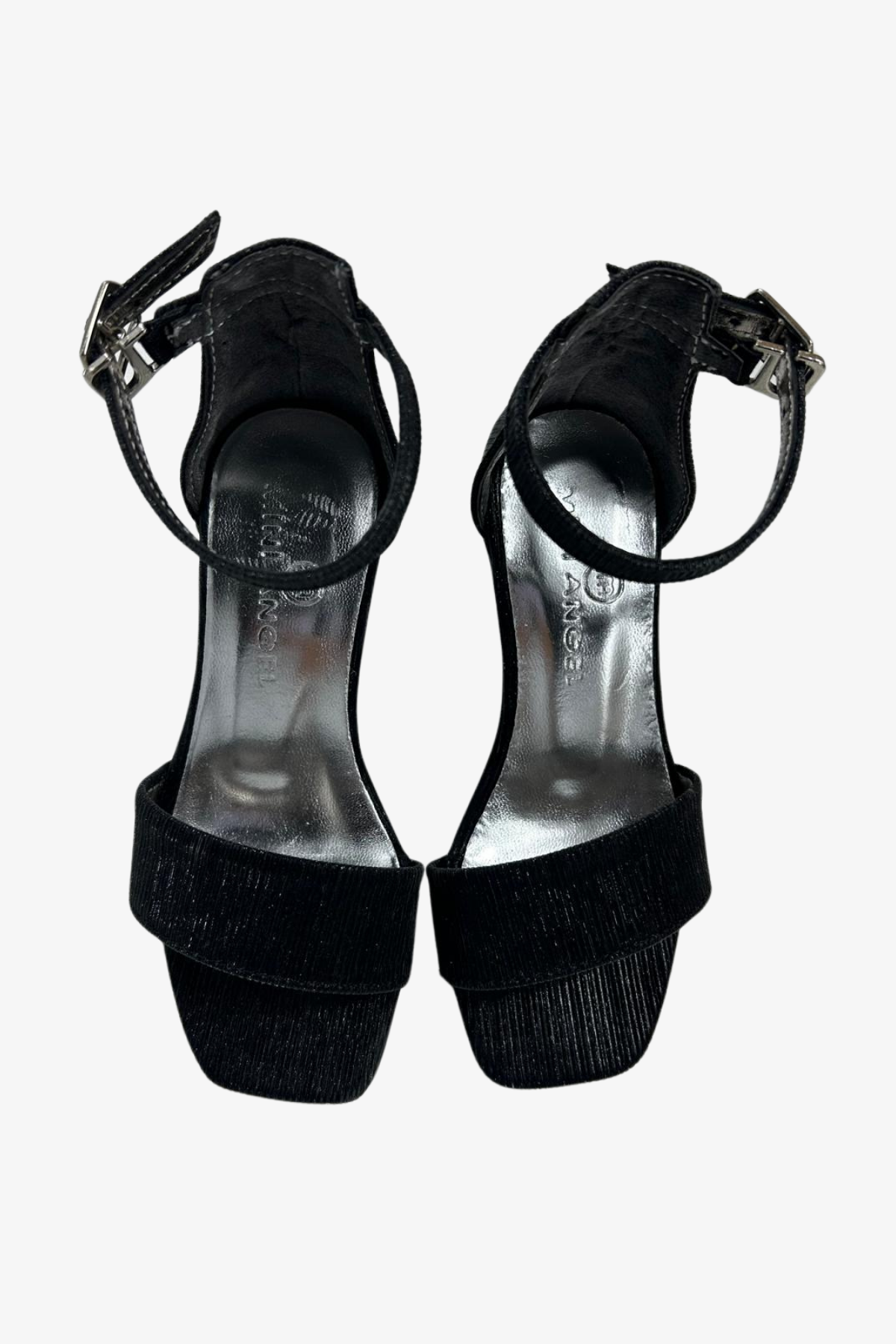 Parlak Tek Bant Topuklu Ayakkabı - Siyah