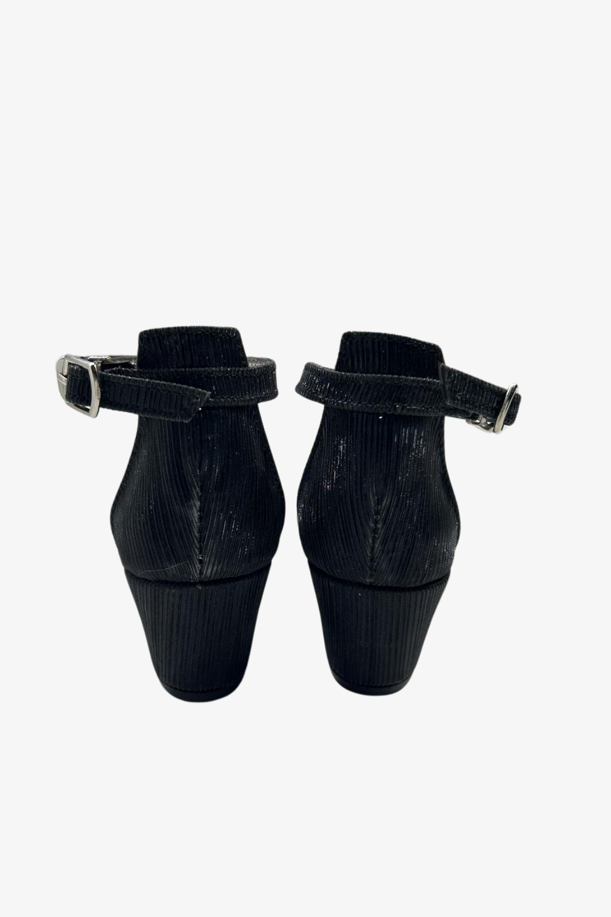 Parlak Tek Bant Topuklu Ayakkabı - Siyah