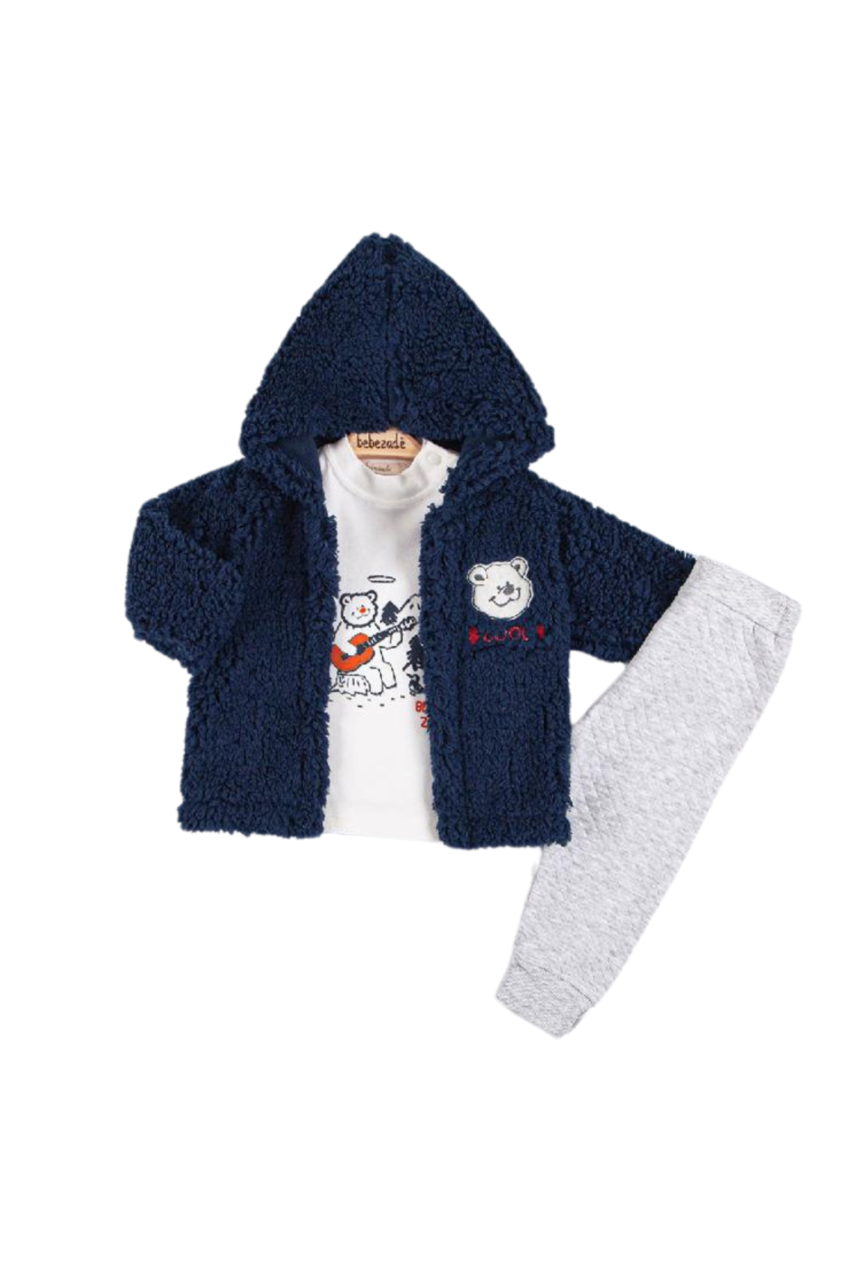 Peluş 3'lü Bebe Takım - Lacivert