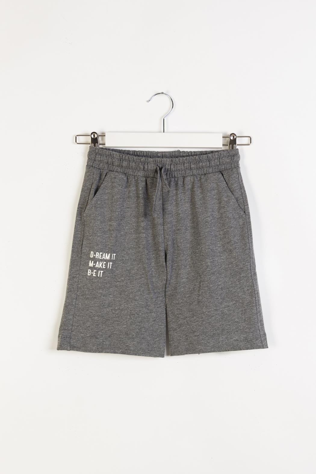 Penye Erkek Çocuk Şort - Füme