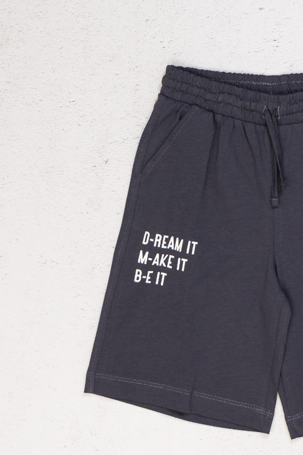 Penye Erkek Şort - Füme