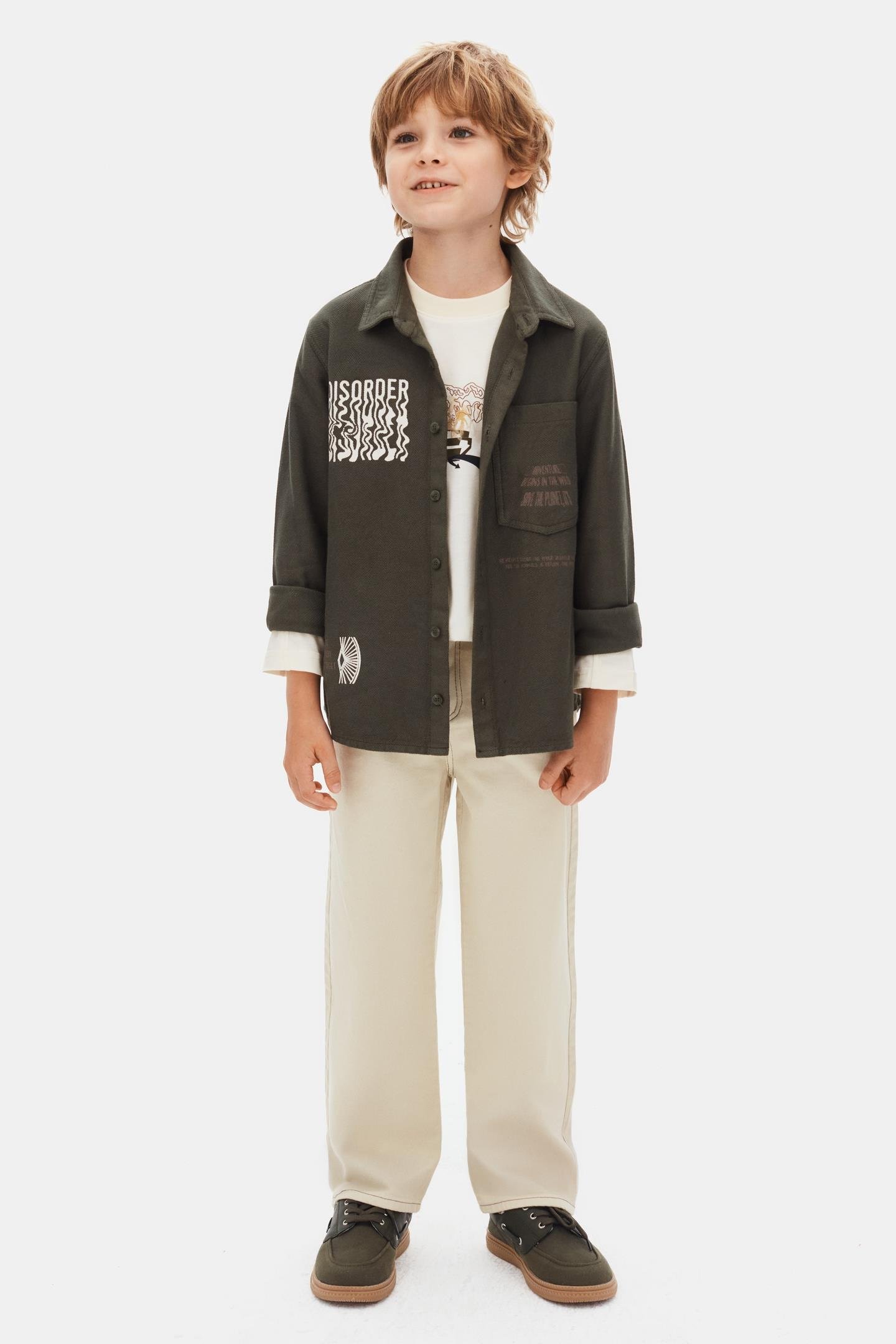 Planet Erkek Gömlek - Yeşil Haki