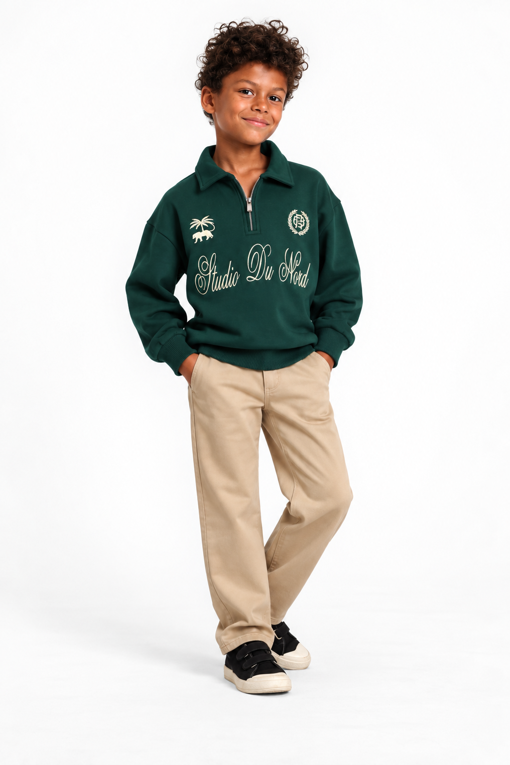 Polo Yakalı Erkek Sweat - Yeşil