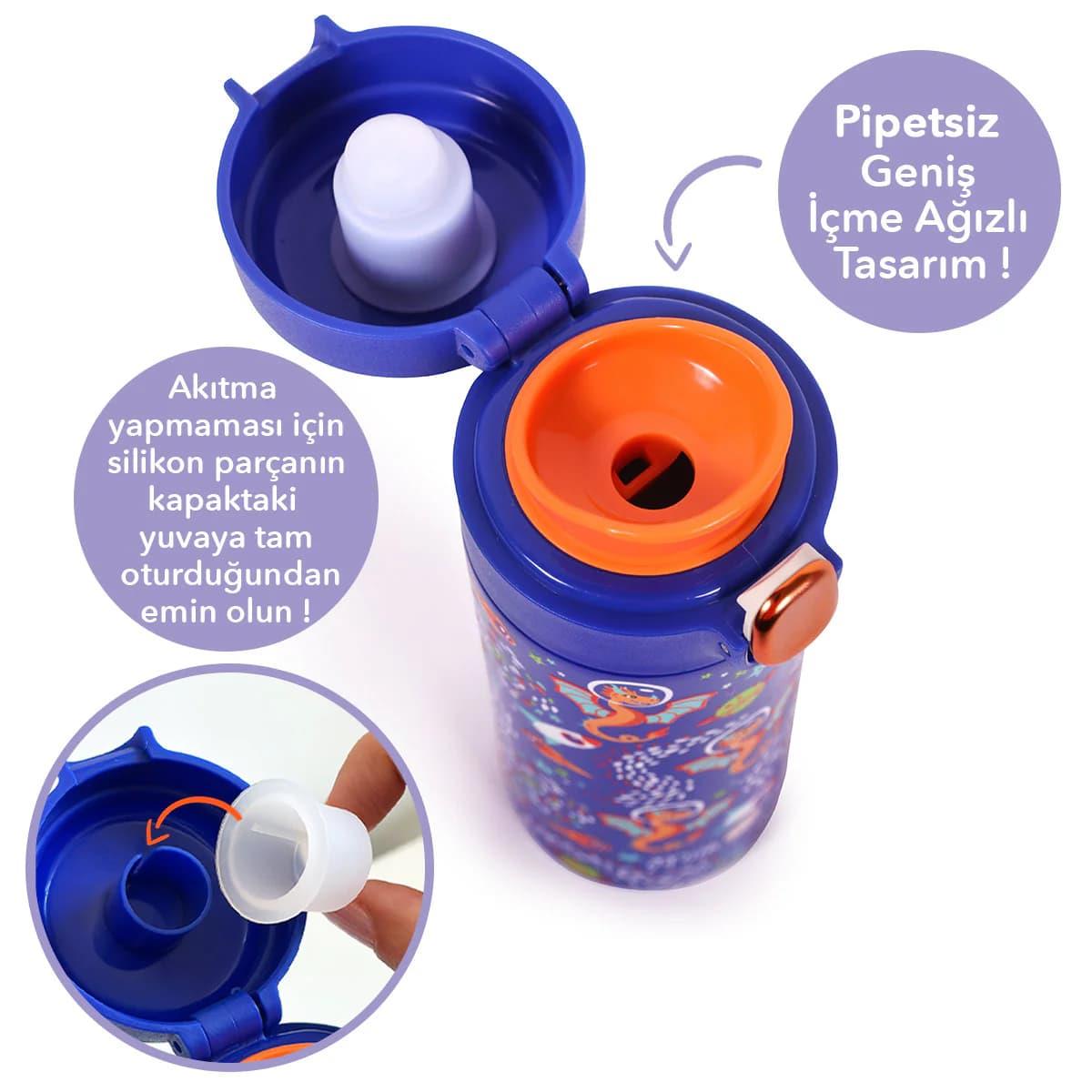 Ponix Çelik Su Matarası - Lacivert