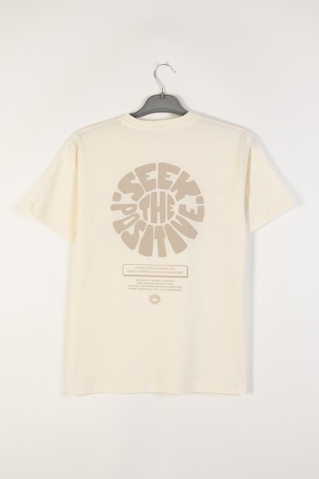 Positive Erkek Tişört - Ekru