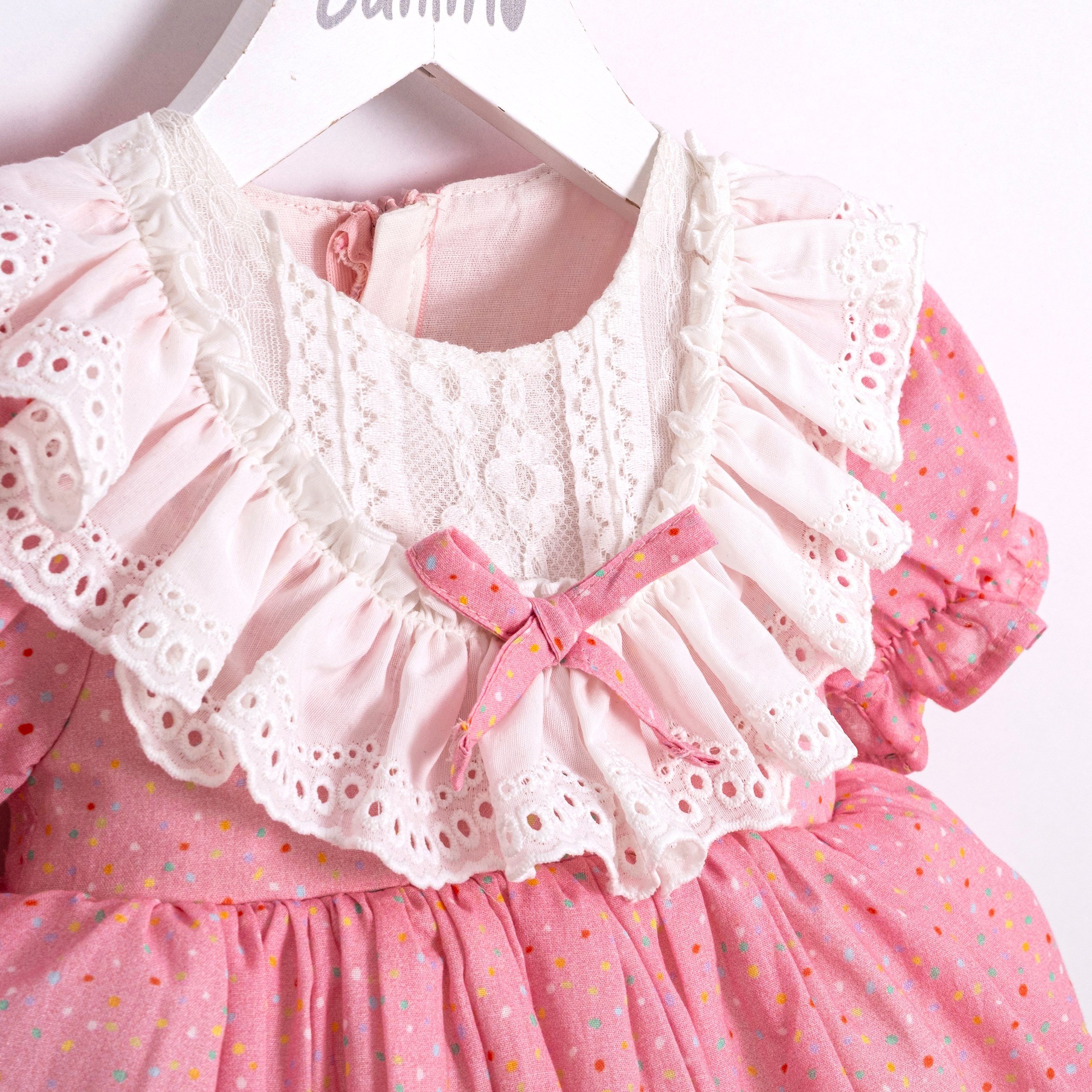 Puantiyeli Şeker Elbise - Pembe