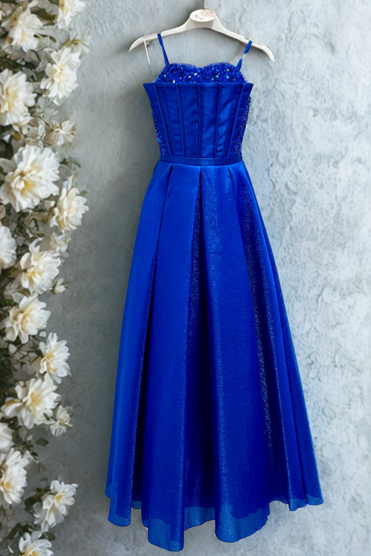 Pul İşlemeli Abiye - Saks