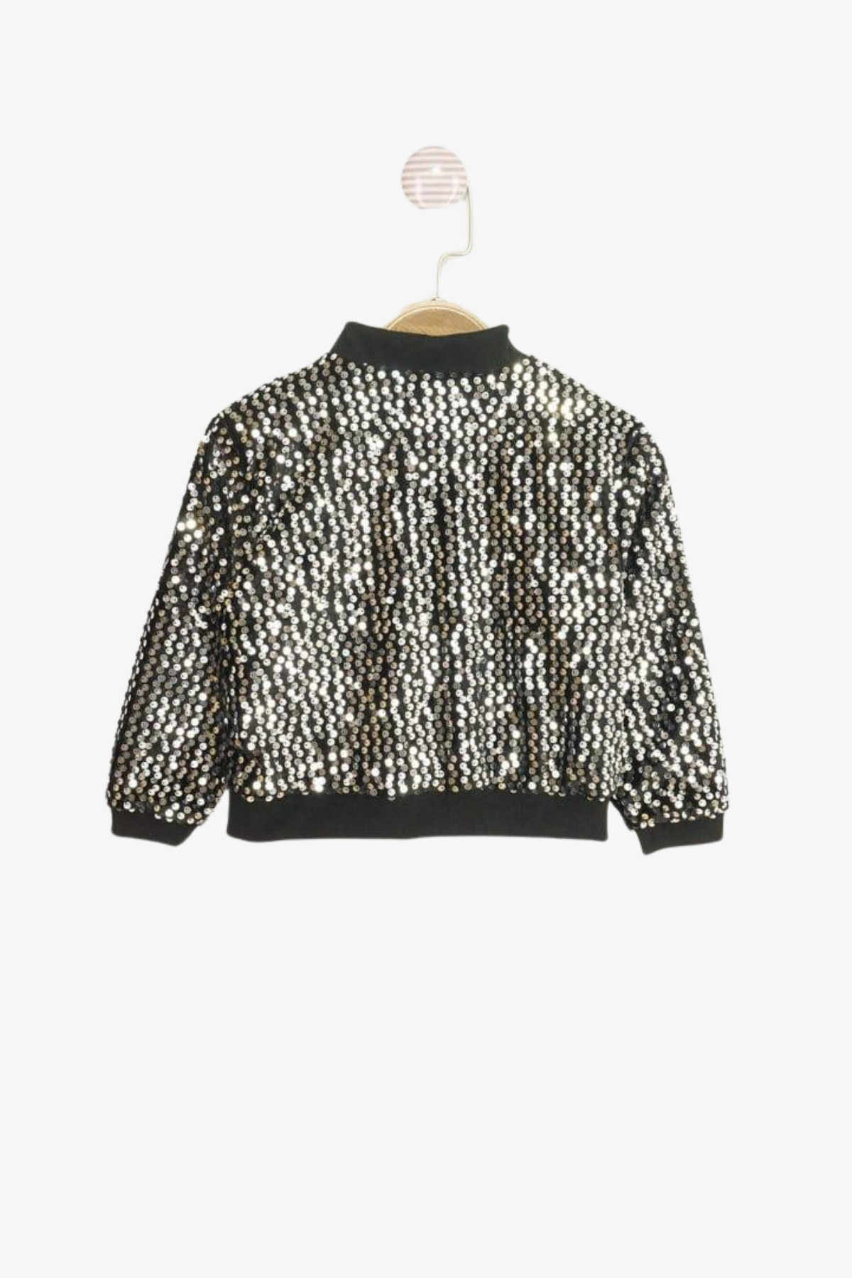 Pul Payetli Kız Ceket - Gümüş