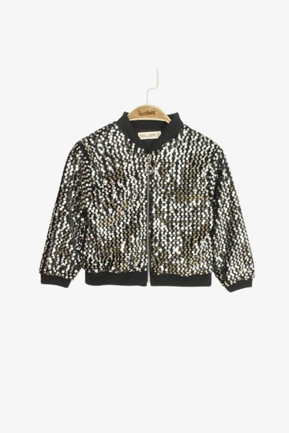 Pul Payetli Kız Ceket - Gümüş
