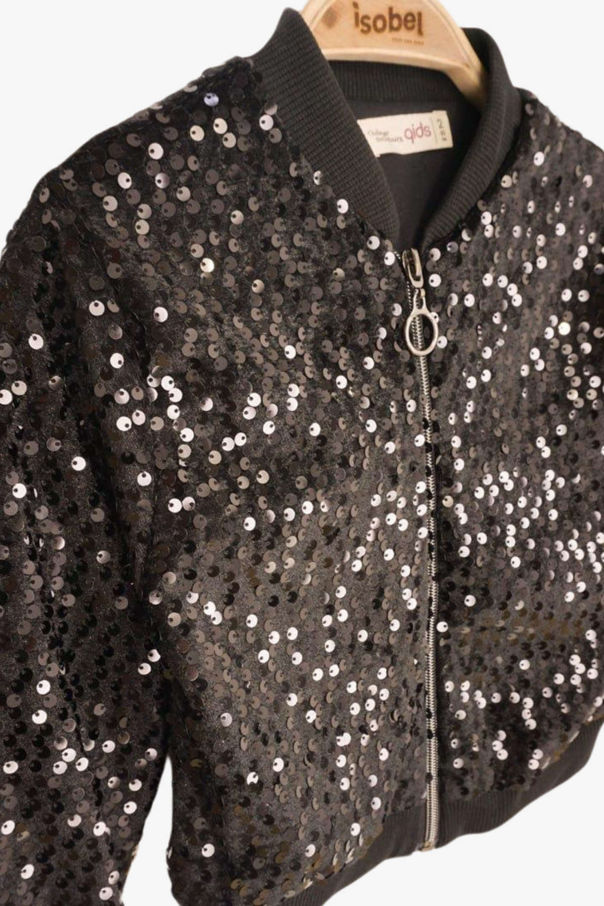 Pul Payetli Kız Ceket - Siyah