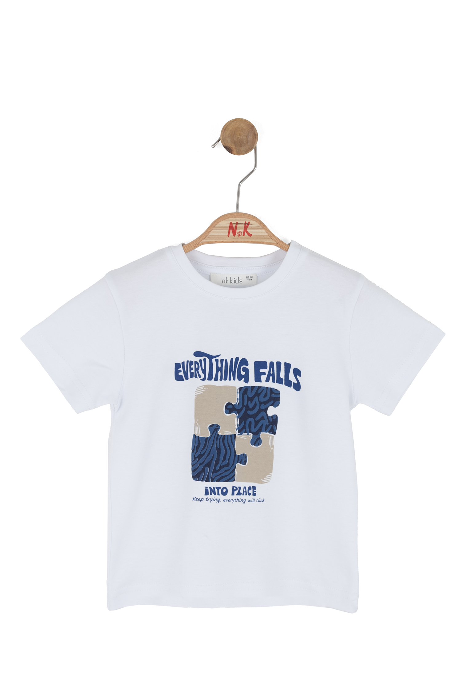 Puzzle Tişört - Beyaz
