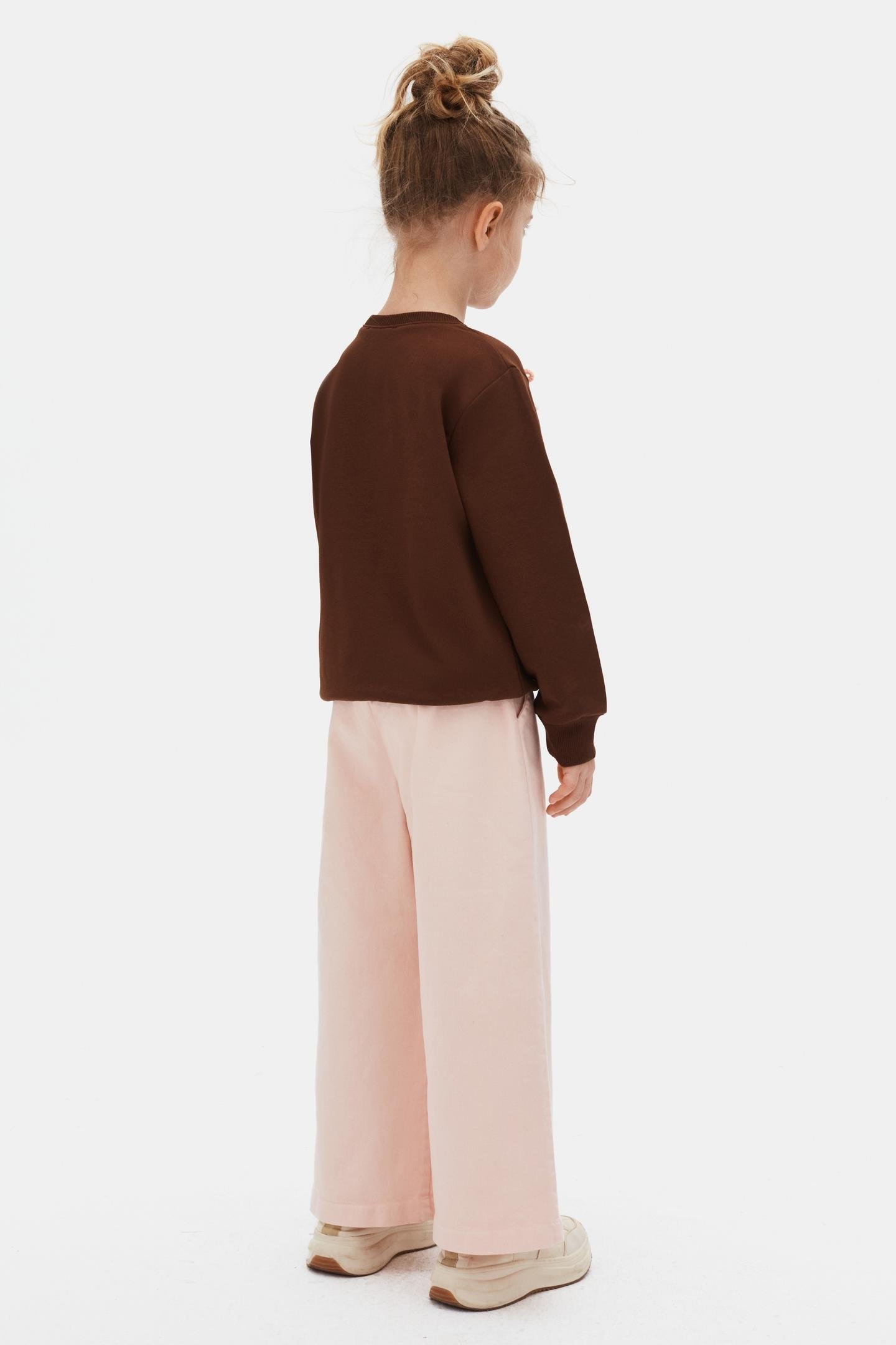 Ribbon Kız Sweat - Kahverengi