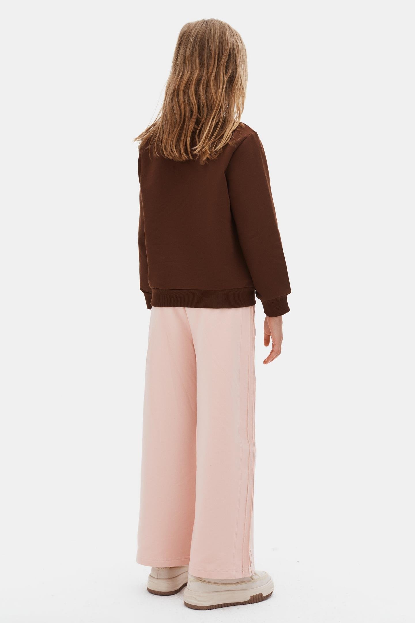 Ribbon Kız Sweat - Kahverengi