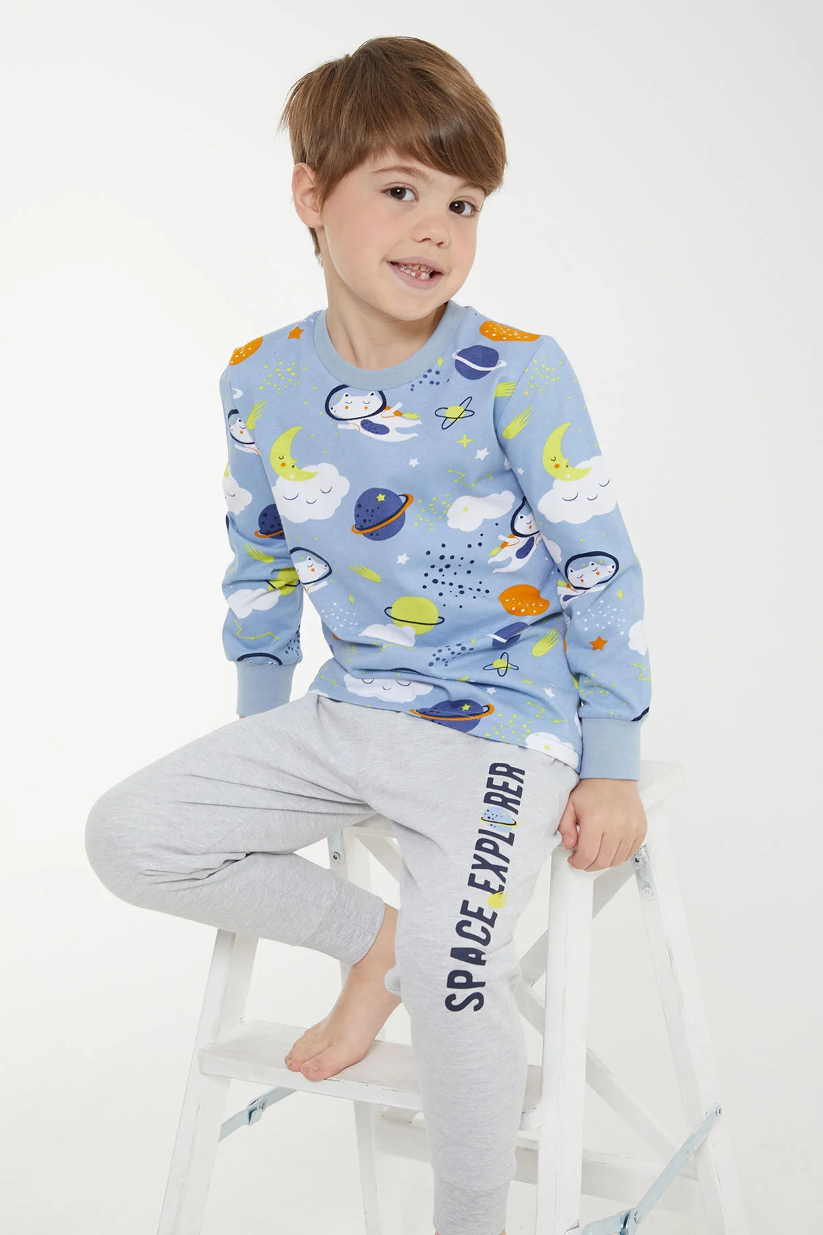 ROLY POLY SPACE EXPLORER ERKEK UZUN KOL PİJAMA TAKIM