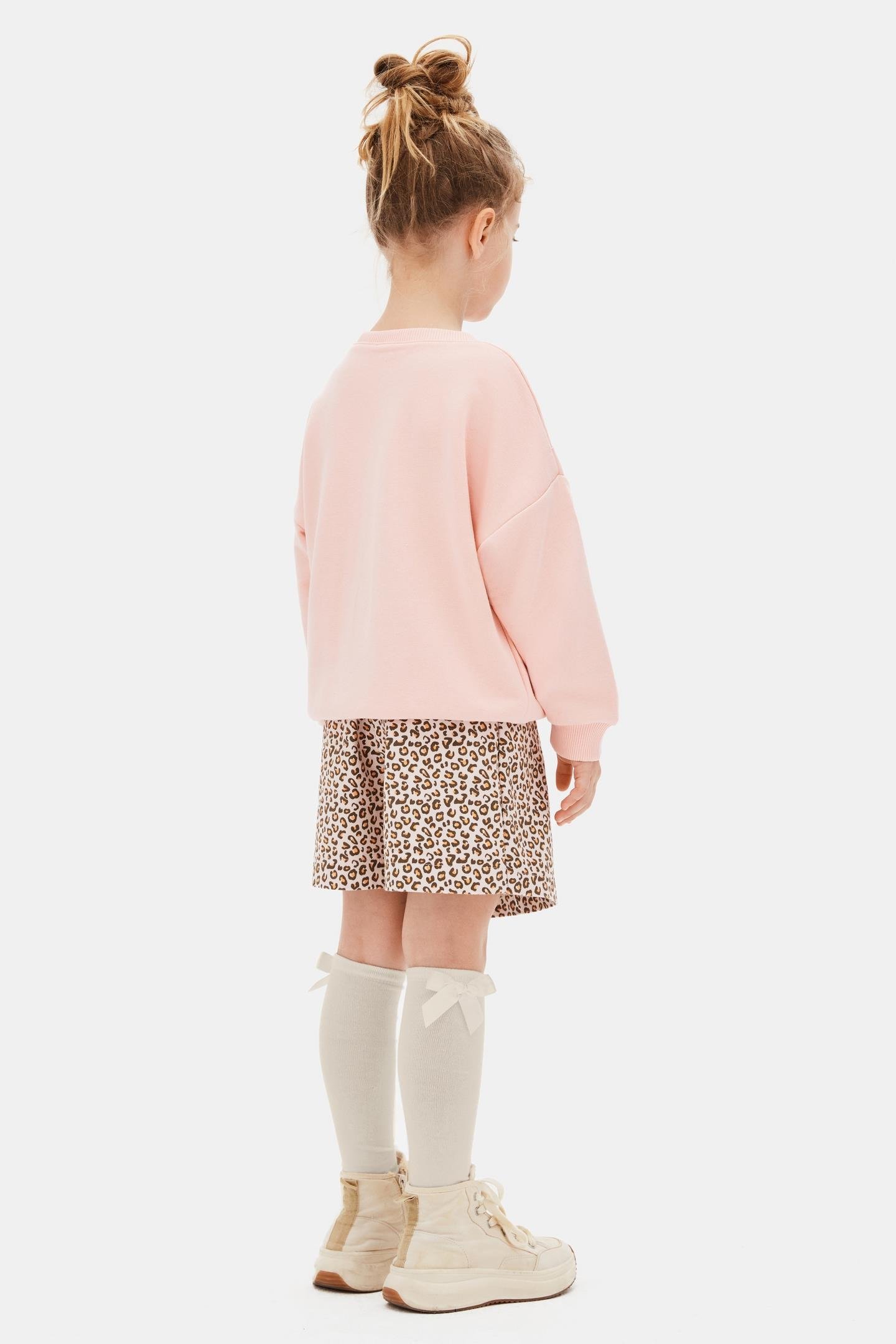 Romantik Kız Şort Etek - Pudra