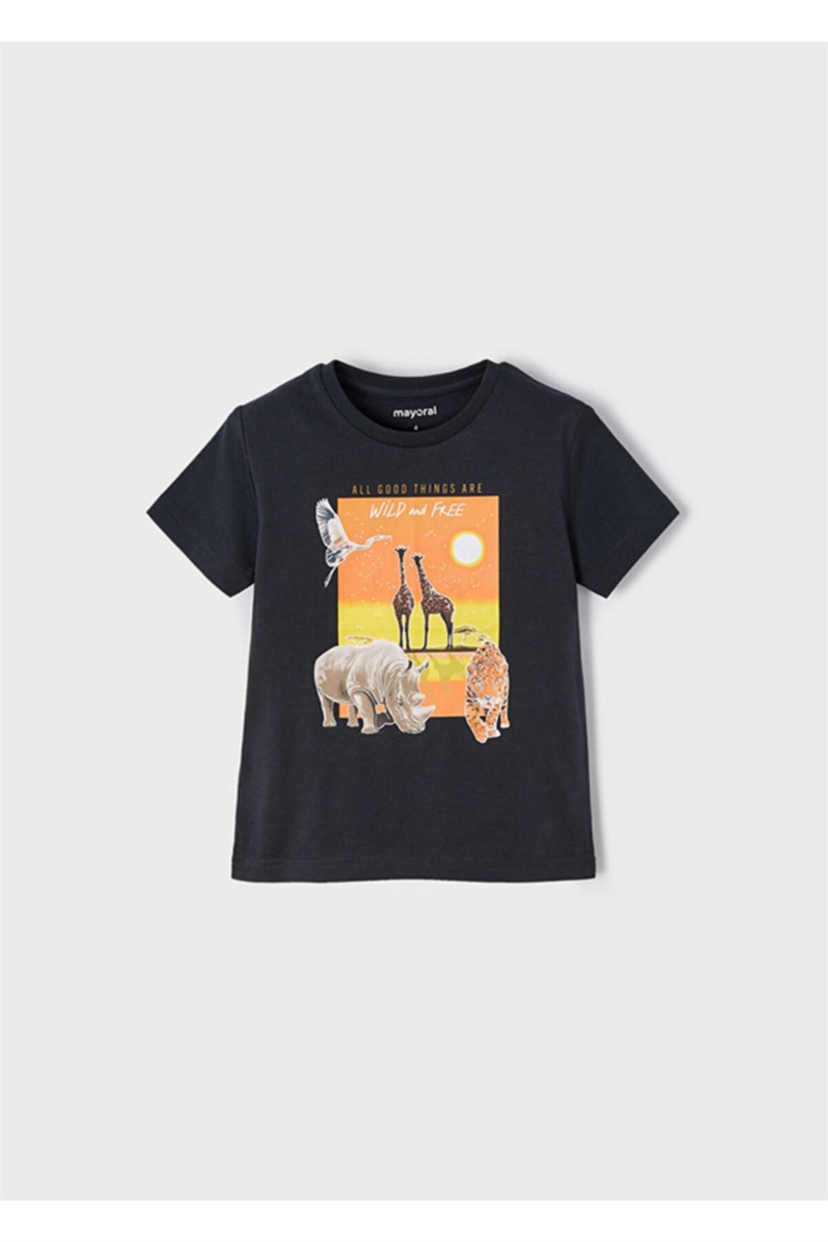 SAFARİ BASKILI T-SHIRT - SİYAH