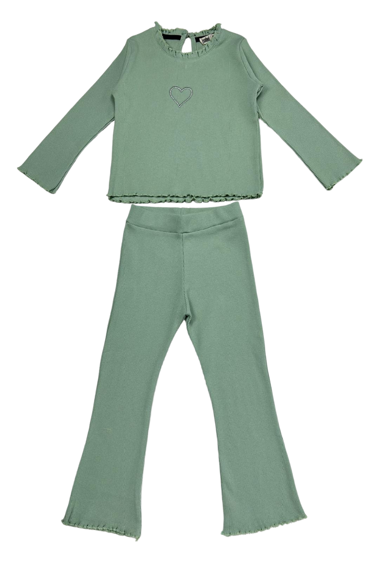 Simli Kalpli Kız Takım - Mint