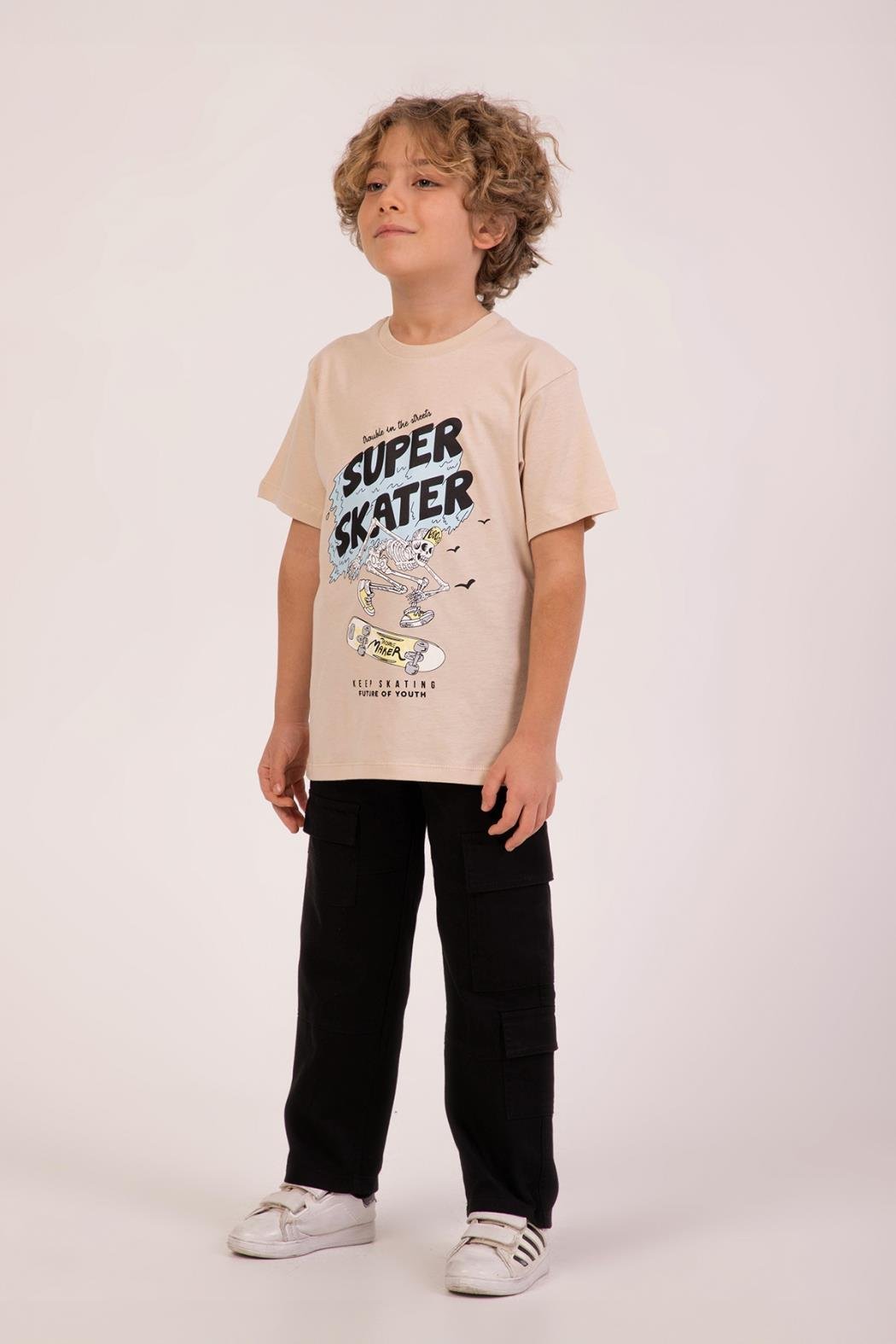 Skater Erkek Tshirt - Bej