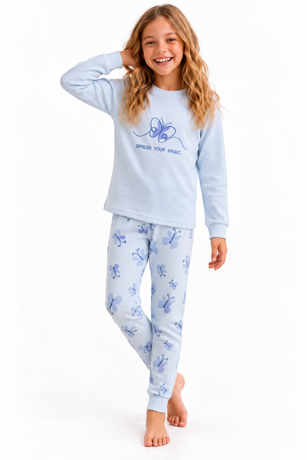 Spread Kız Pijama Takımı - Mavi