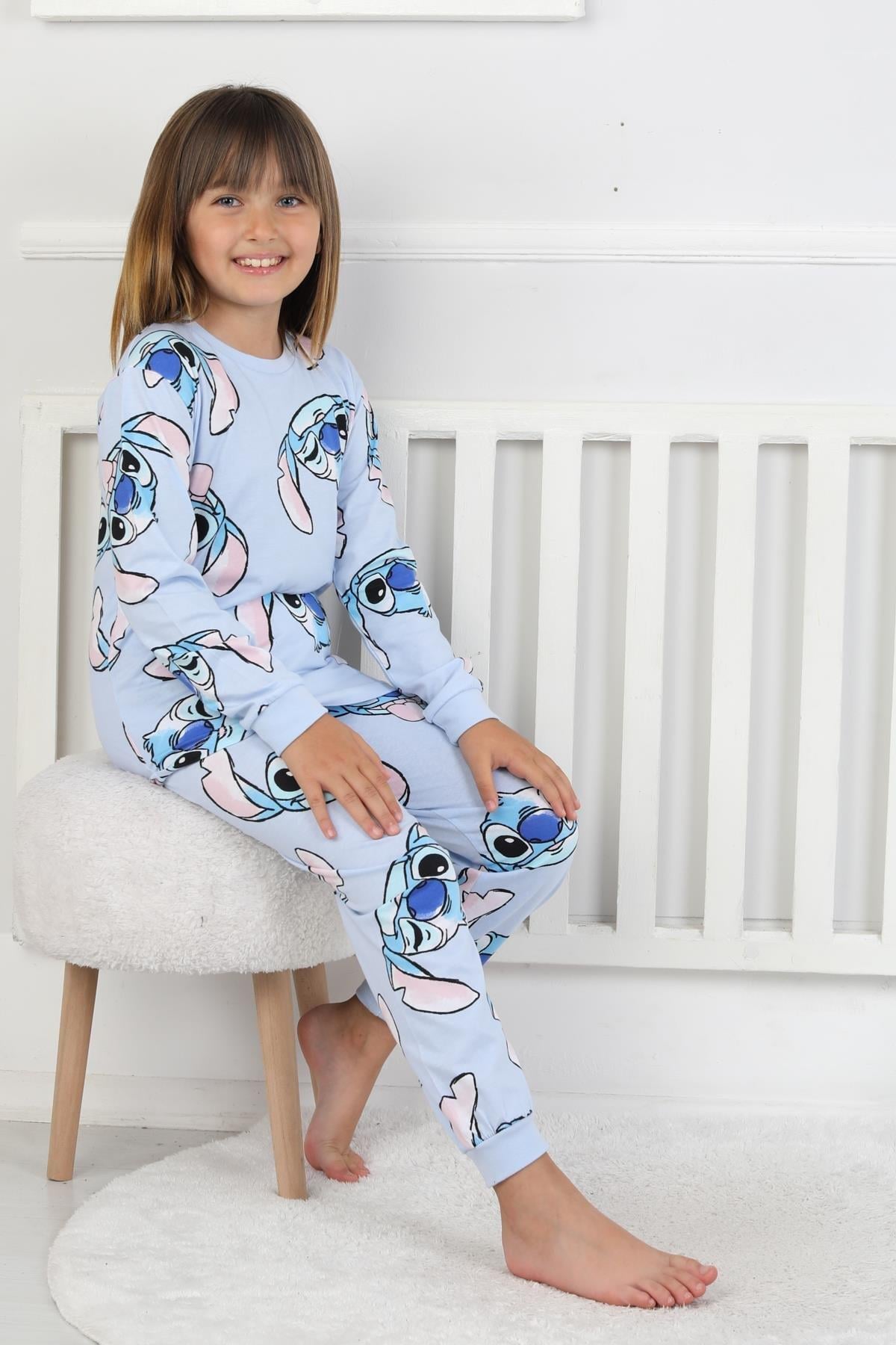 Stic Kız Pijama Takımı - Mavi